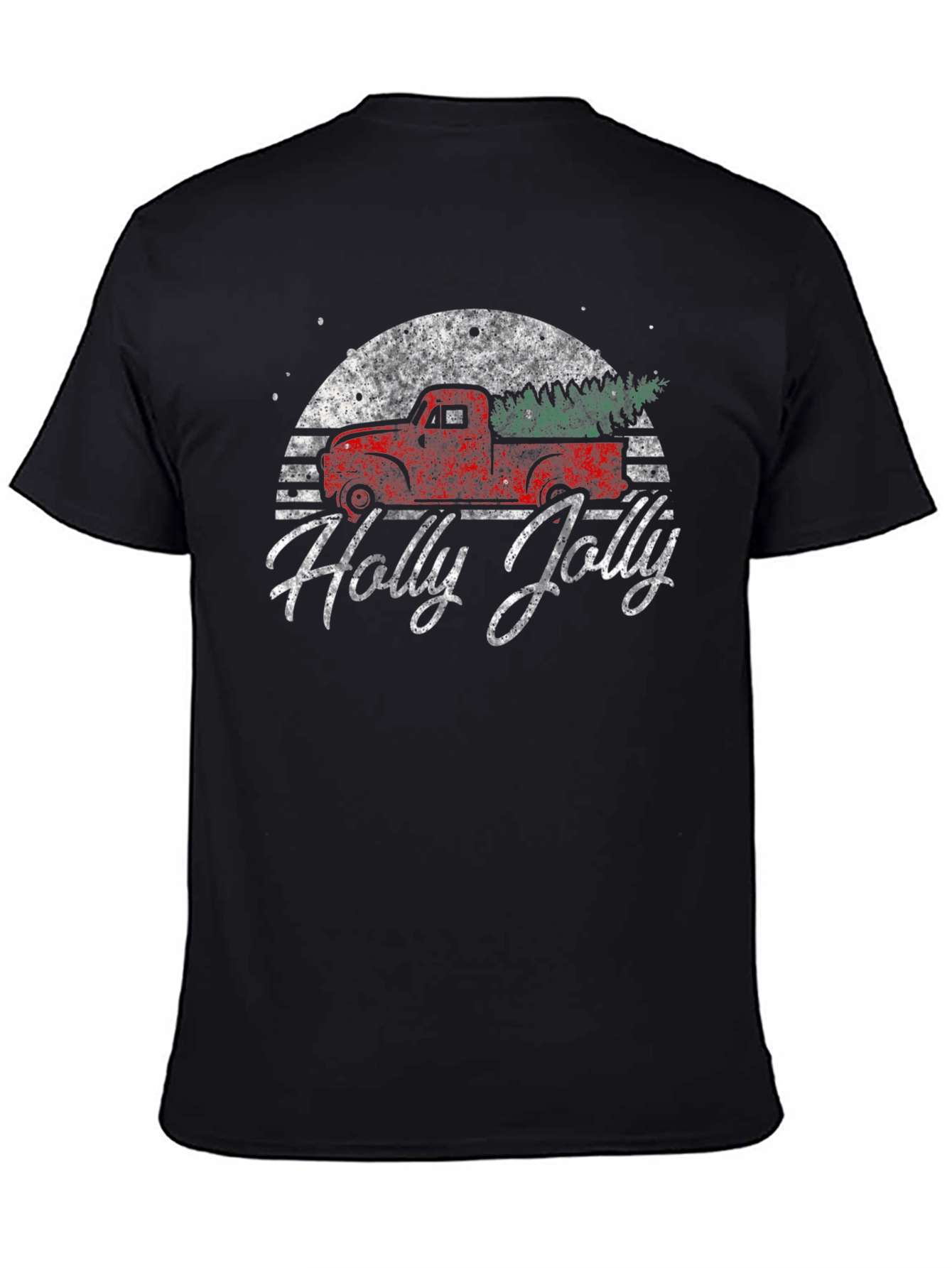 Holly Jolly Retro Truck Graphic T-Shirt