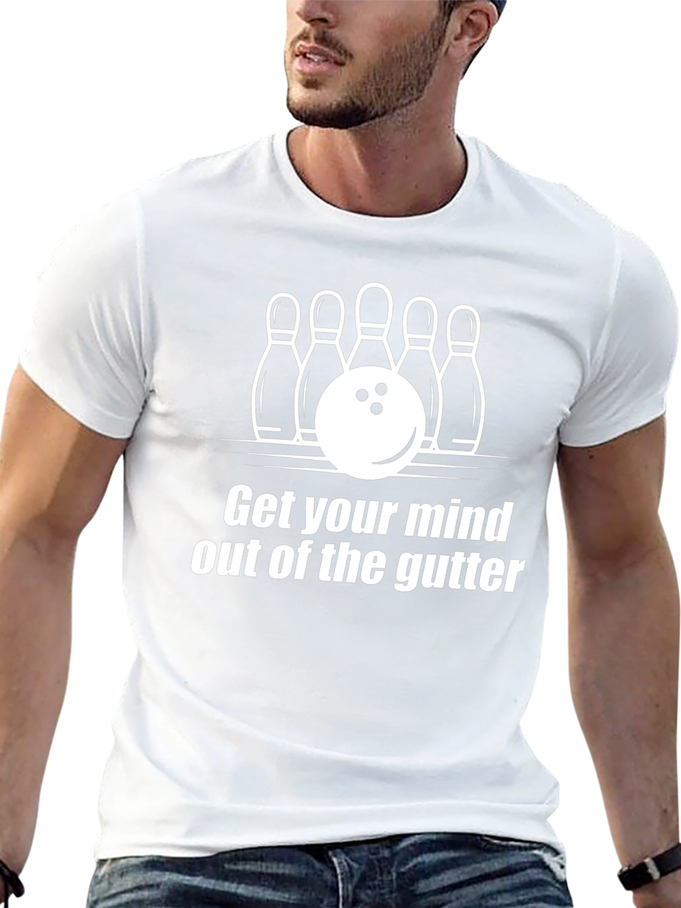 Bowling Mind Out of the Gutter Graphic T-Shirt