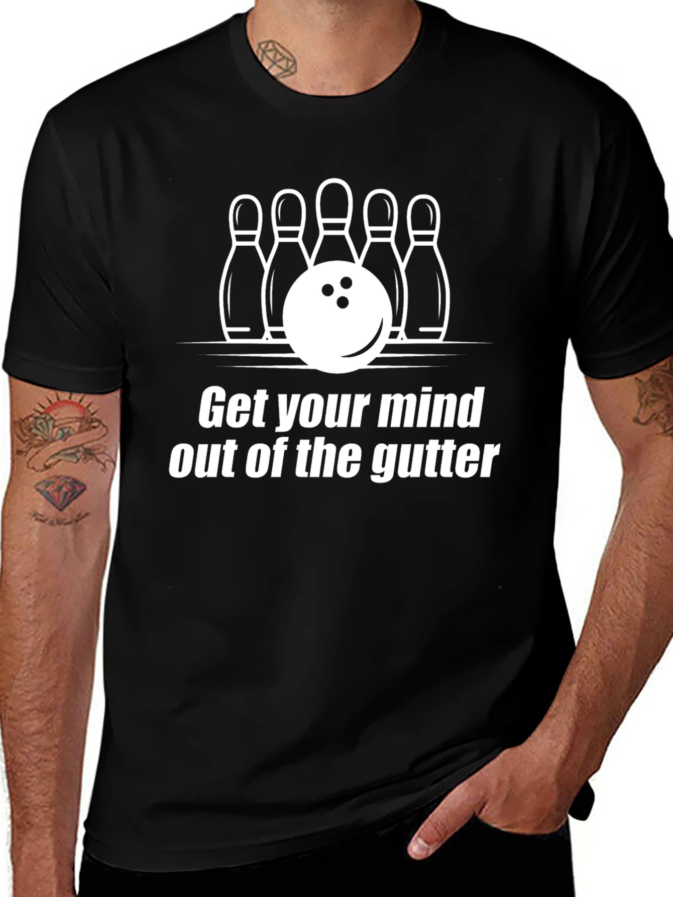 Bowling Mind Out of the Gutter Graphic T-Shirt
