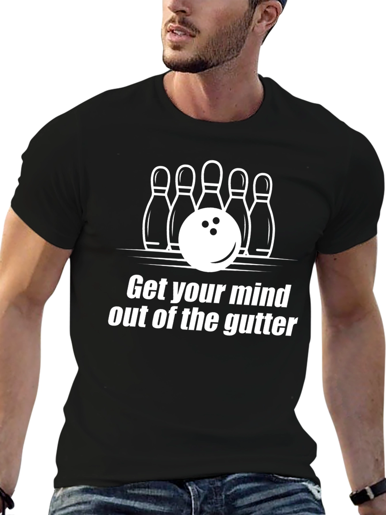 Bowling Mind Out of the Gutter Graphic T-Shirt