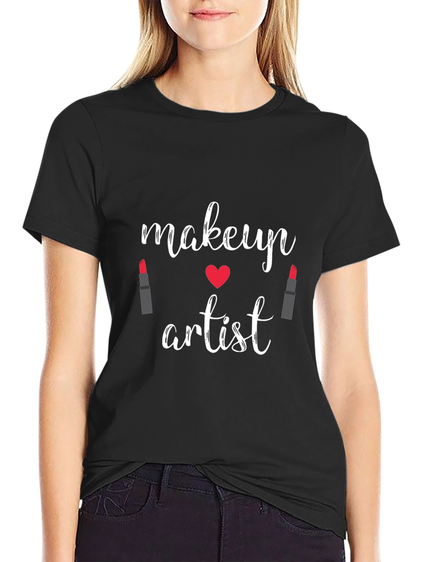 Makeup Artist T-Shirt - Black Crew Neck