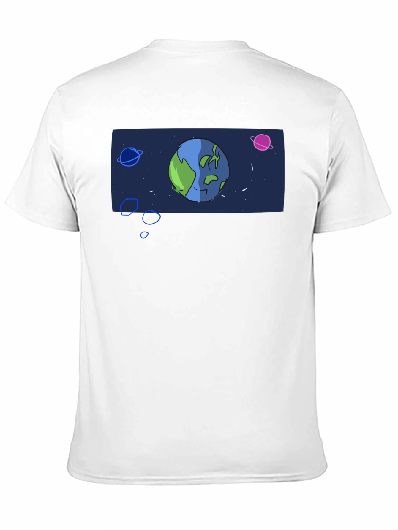 Cartoon Earth Graphic Black T-Shirt