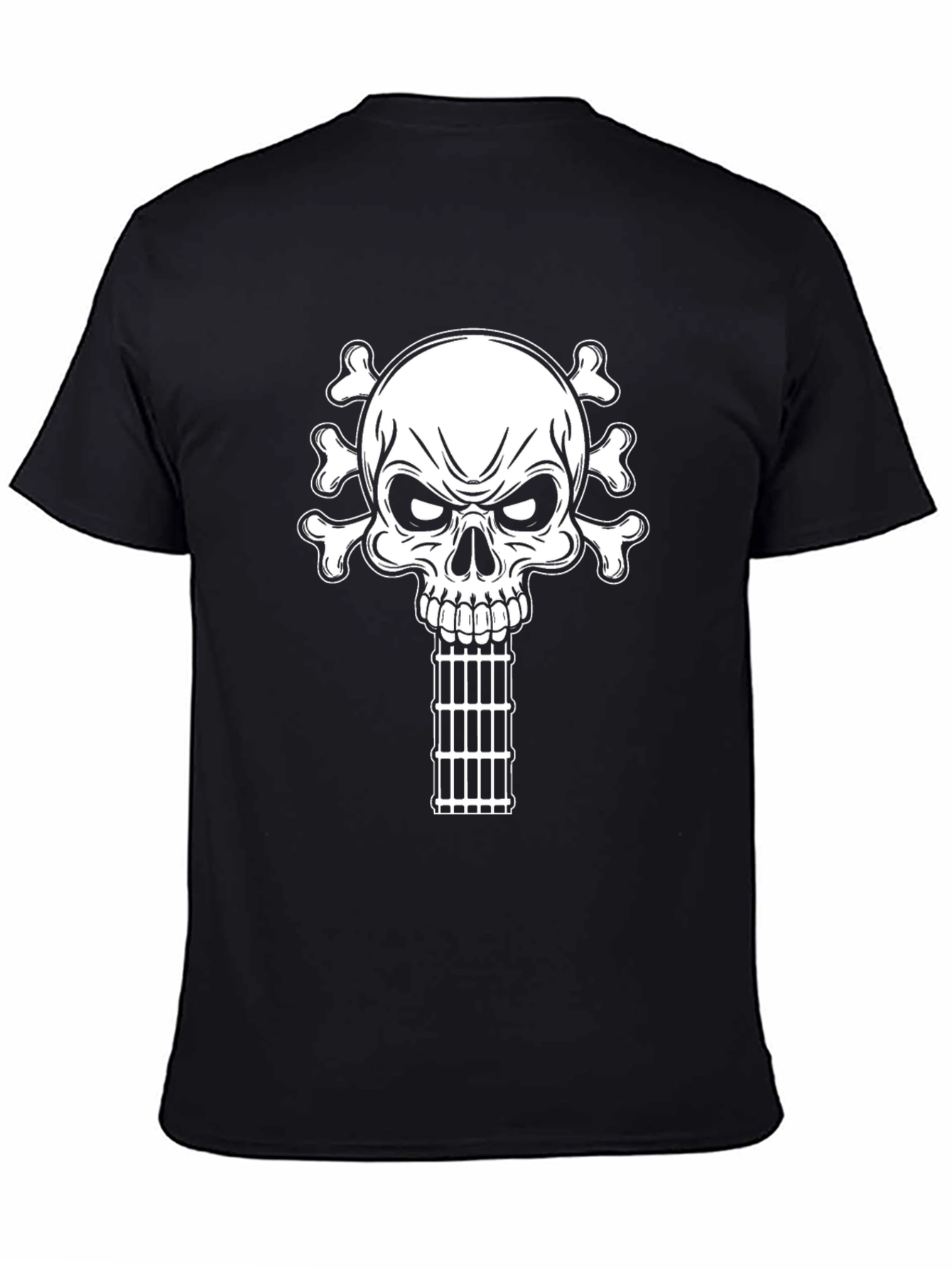 Skull & Bones Guitar Cage T-Shirt - Black