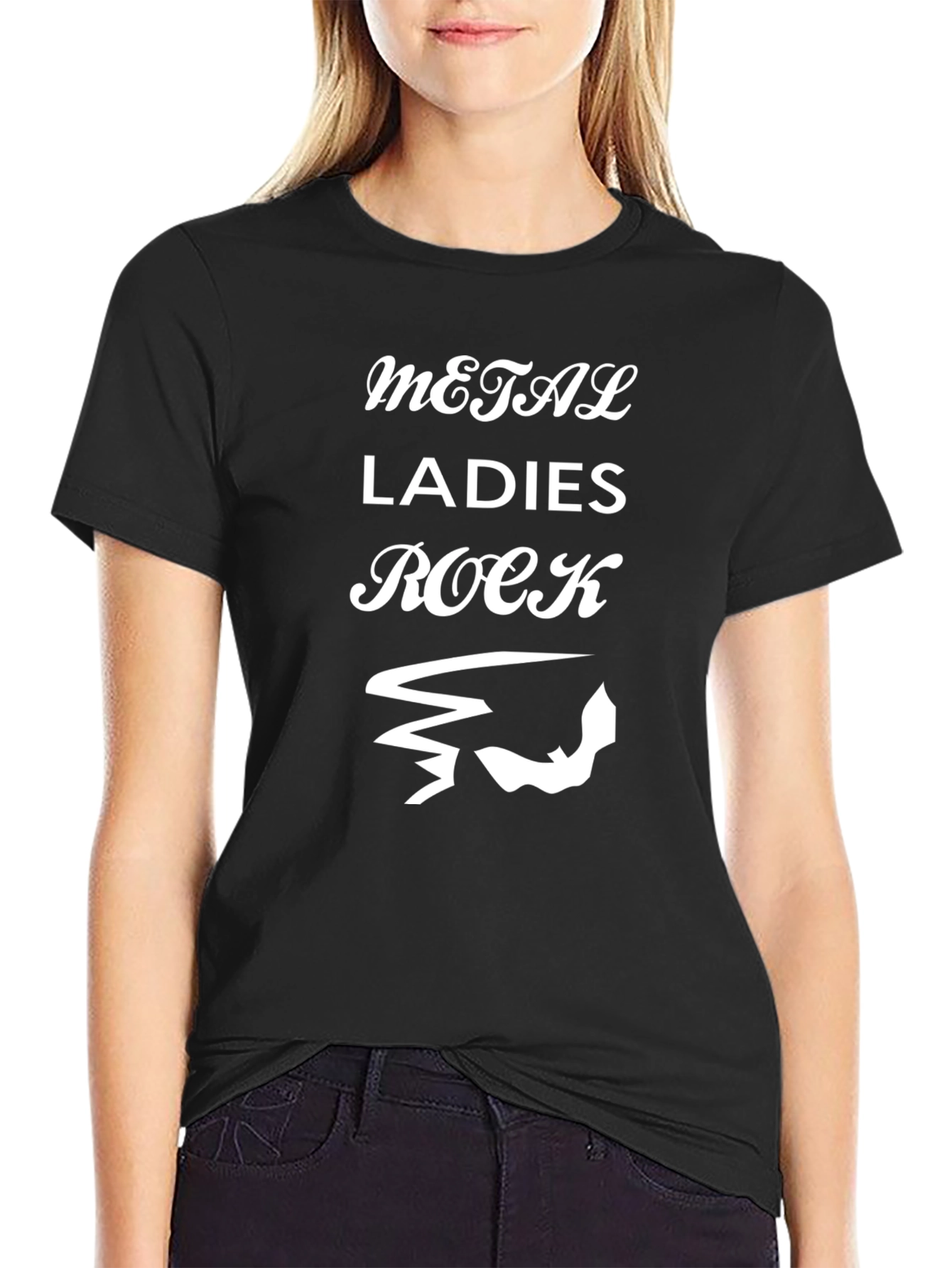 Metal Ladies Rock Black T-Shirt
