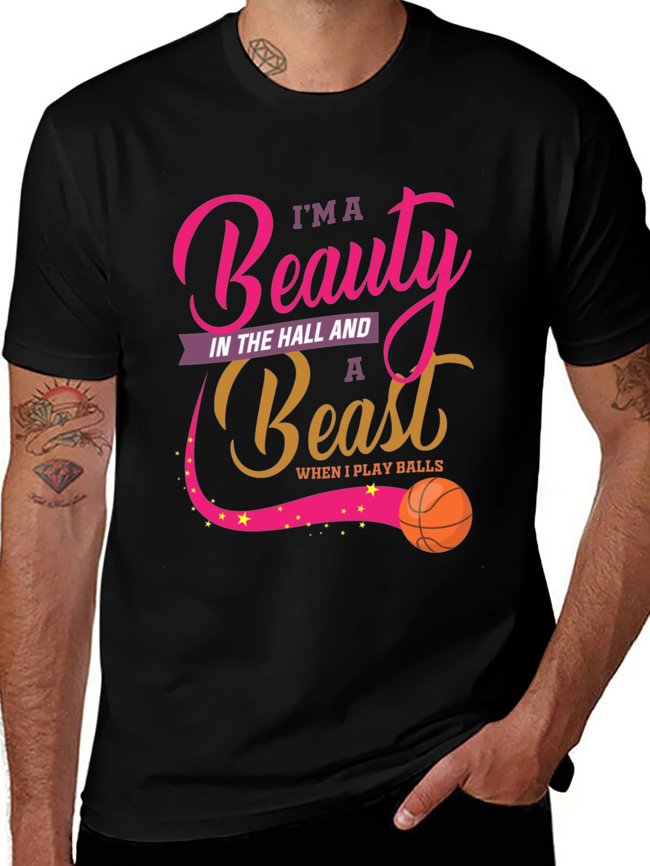 Beauty and Beast Basketball T-Shirt