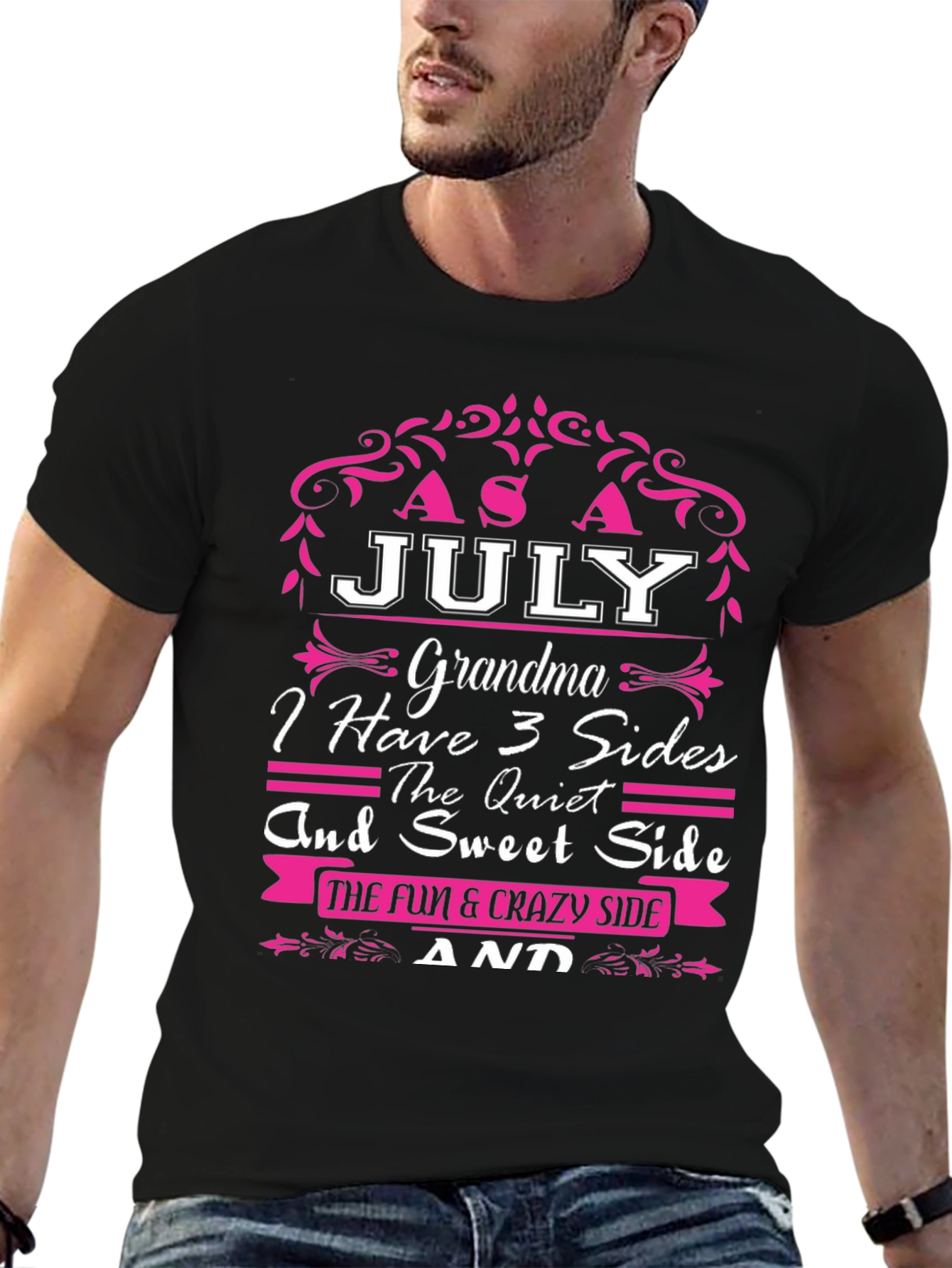 July Grandma 3 Sides T-Shirt
