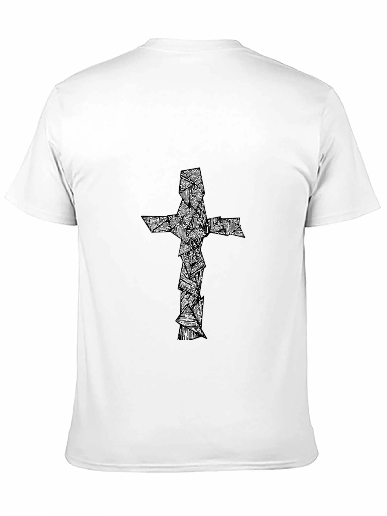 Abstract Cross Graphic Tee - Black Cotton Blend
