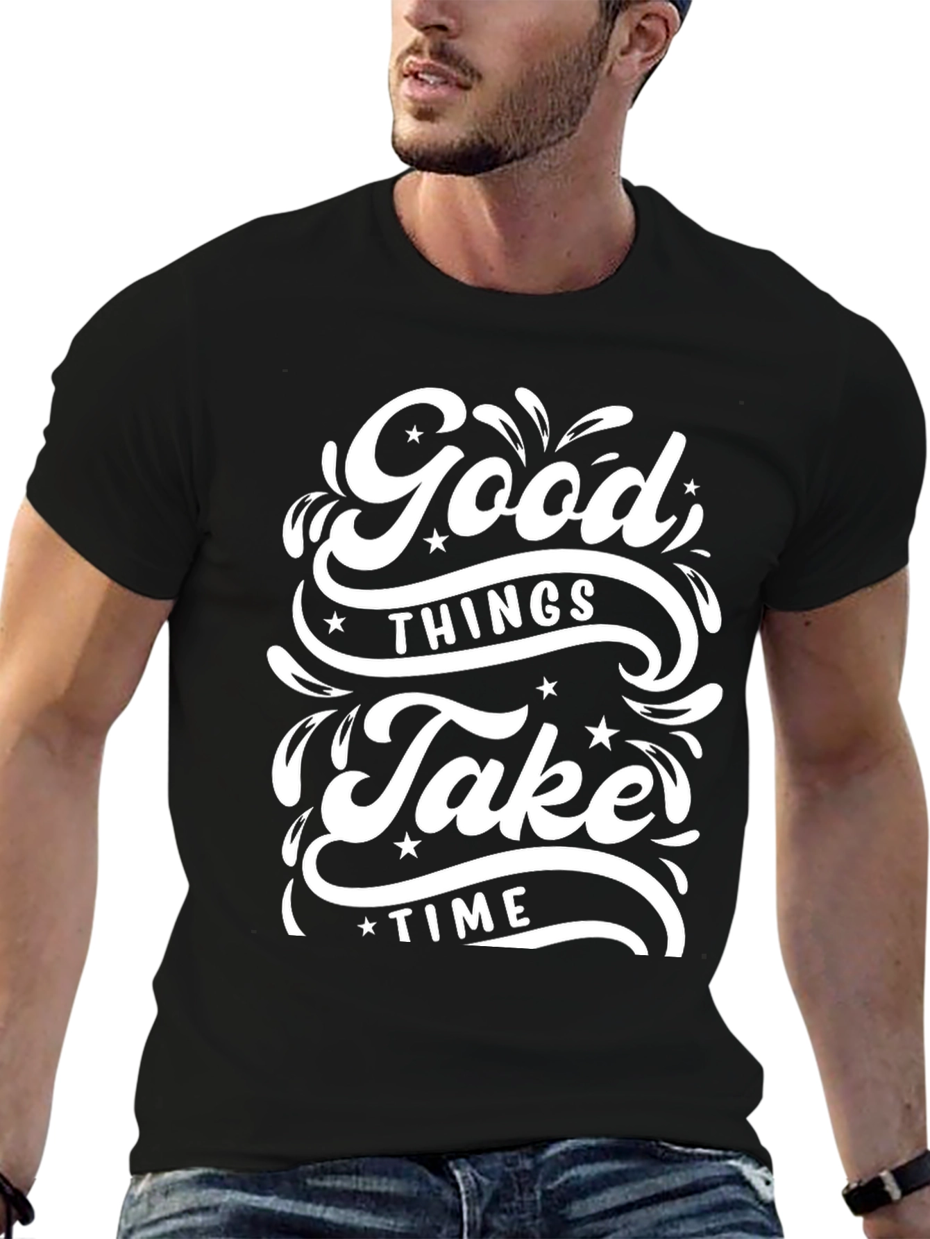 Good Things Take Time Graphic Tee - Black