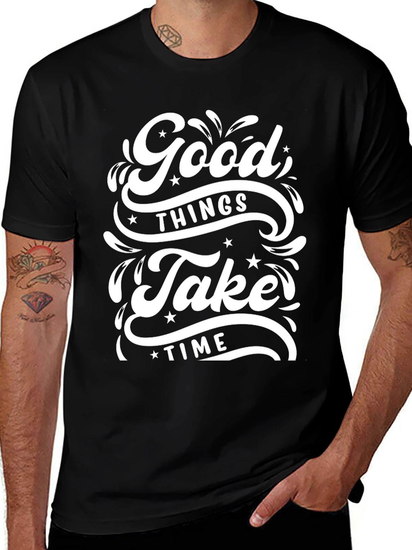 Good Things Take Time Graphic Tee - Black
