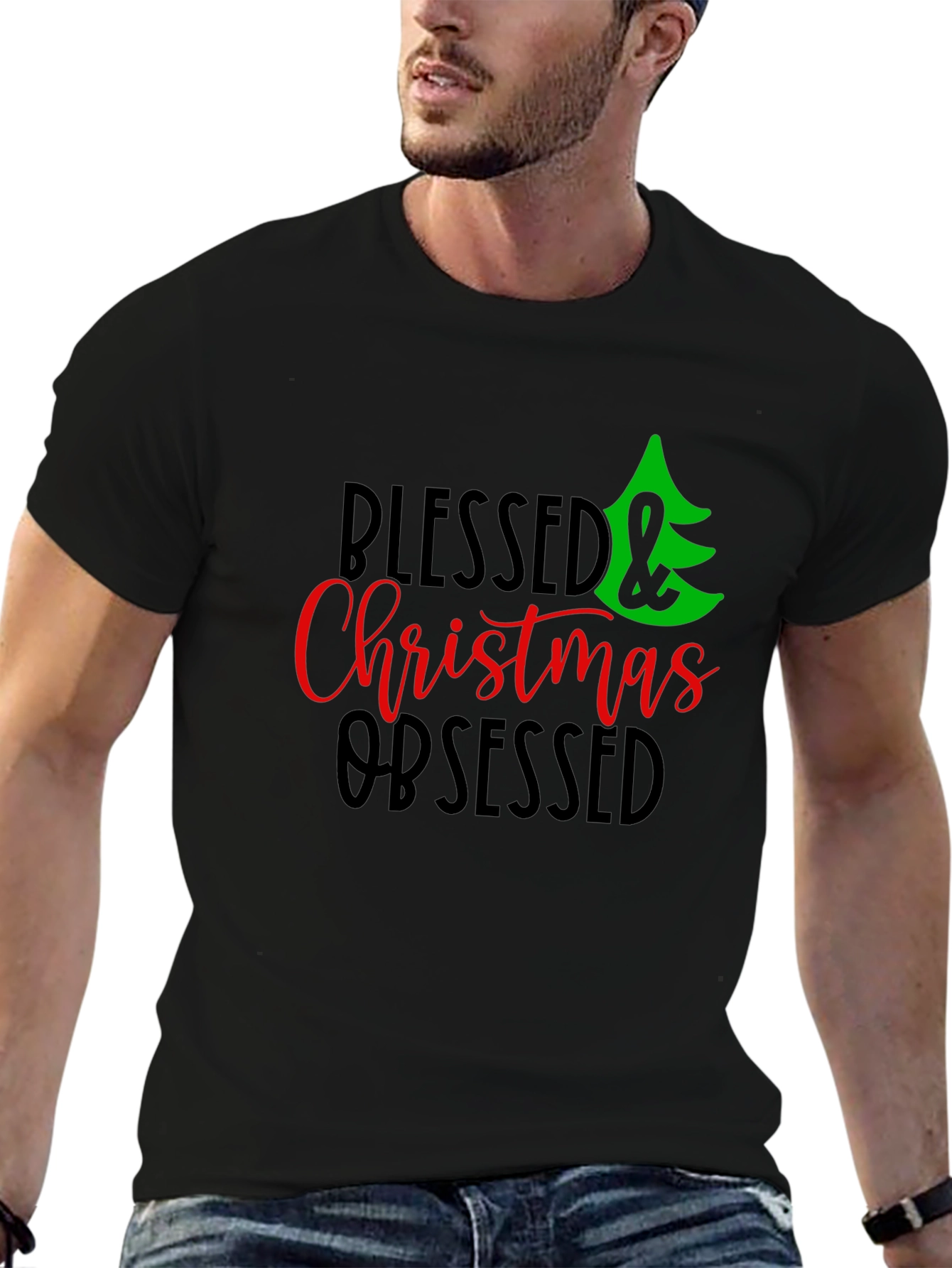 Blessed & Christmas Obsessed Graphic Tee