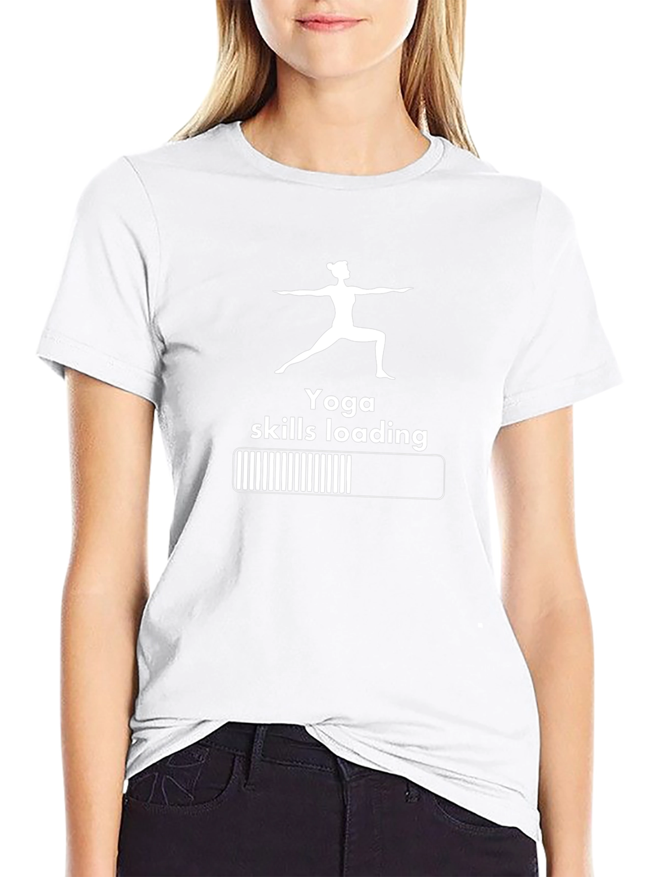 Yoga Skills Loading Black Graphic T-Shirt
