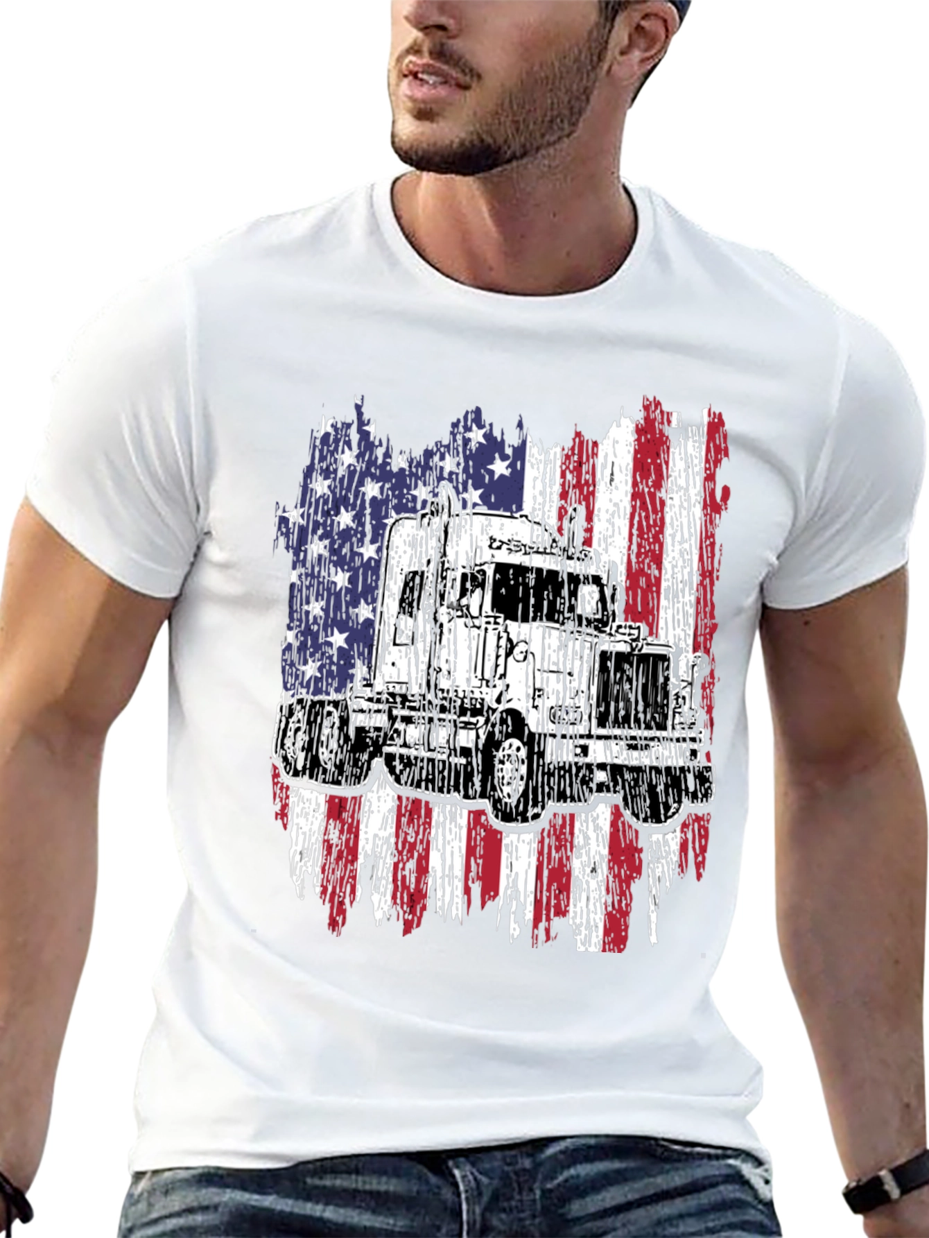 Truck American Flag Graphic Tee