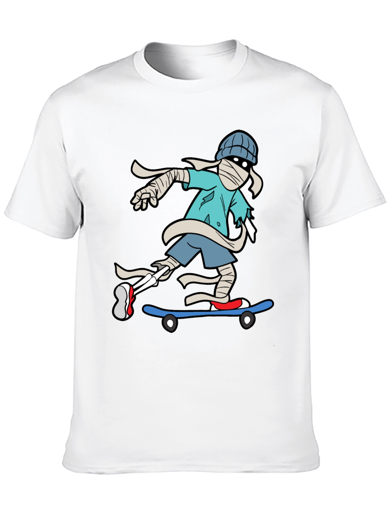 Skateboarding Mummy Graphic Tee - Cool & Unique Design