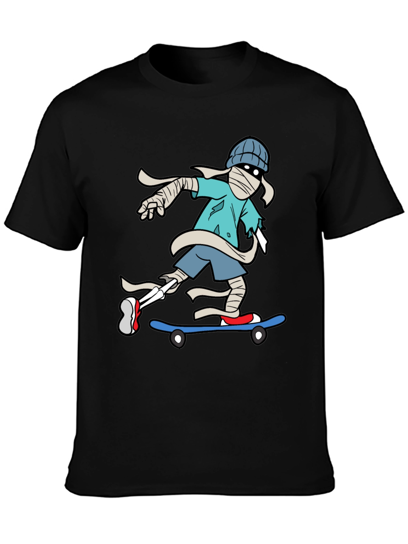 Skateboarding Mummy Graphic Tee - Cool & Unique Design