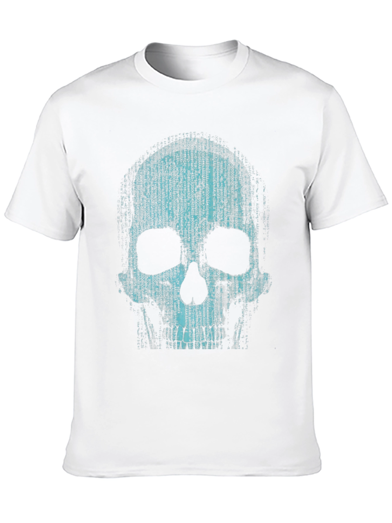 Binary Code Skull Graphic T-Shirt - Cyberpunk Style
