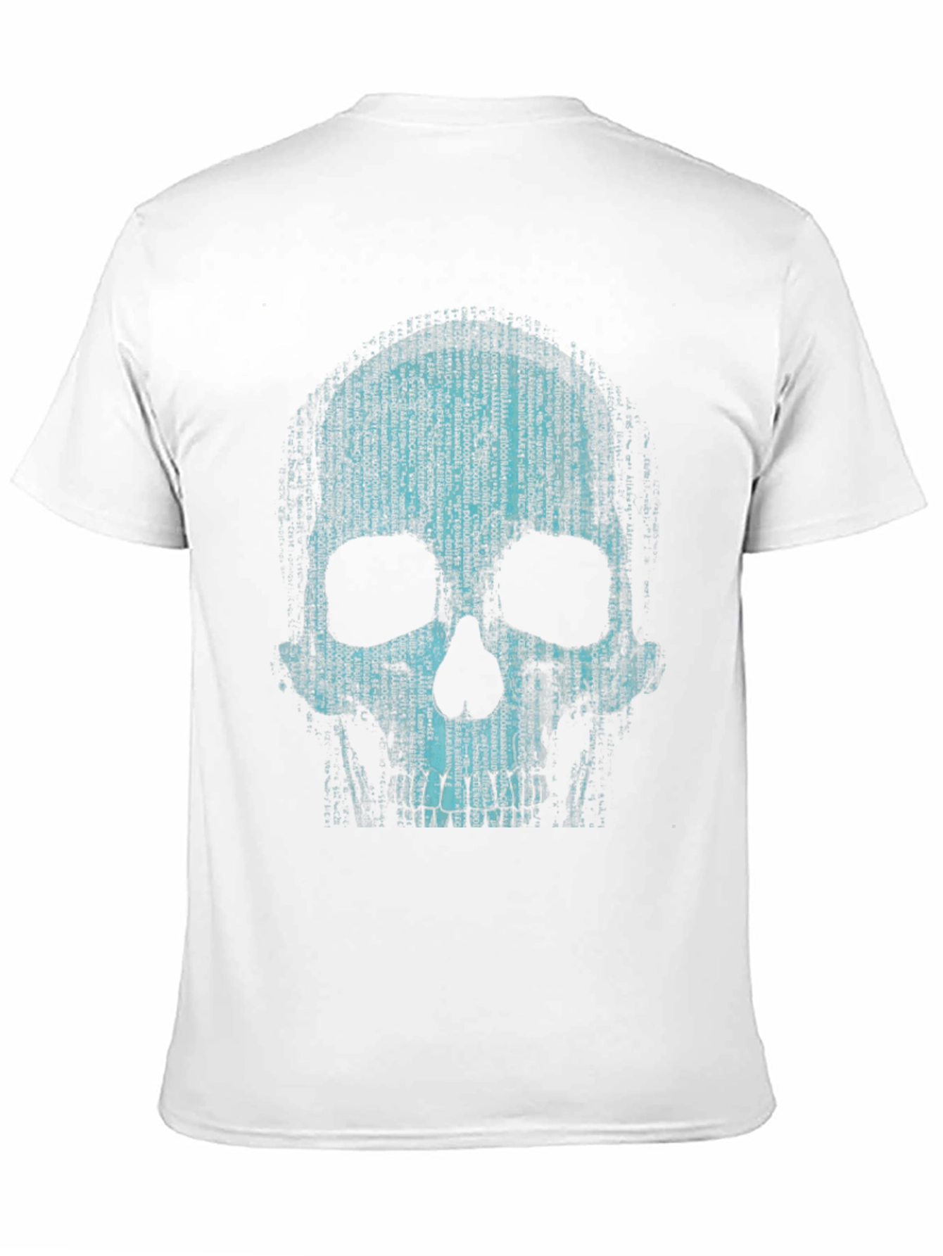 Binary Code Skull Graphic T-Shirt - Cyberpunk Style