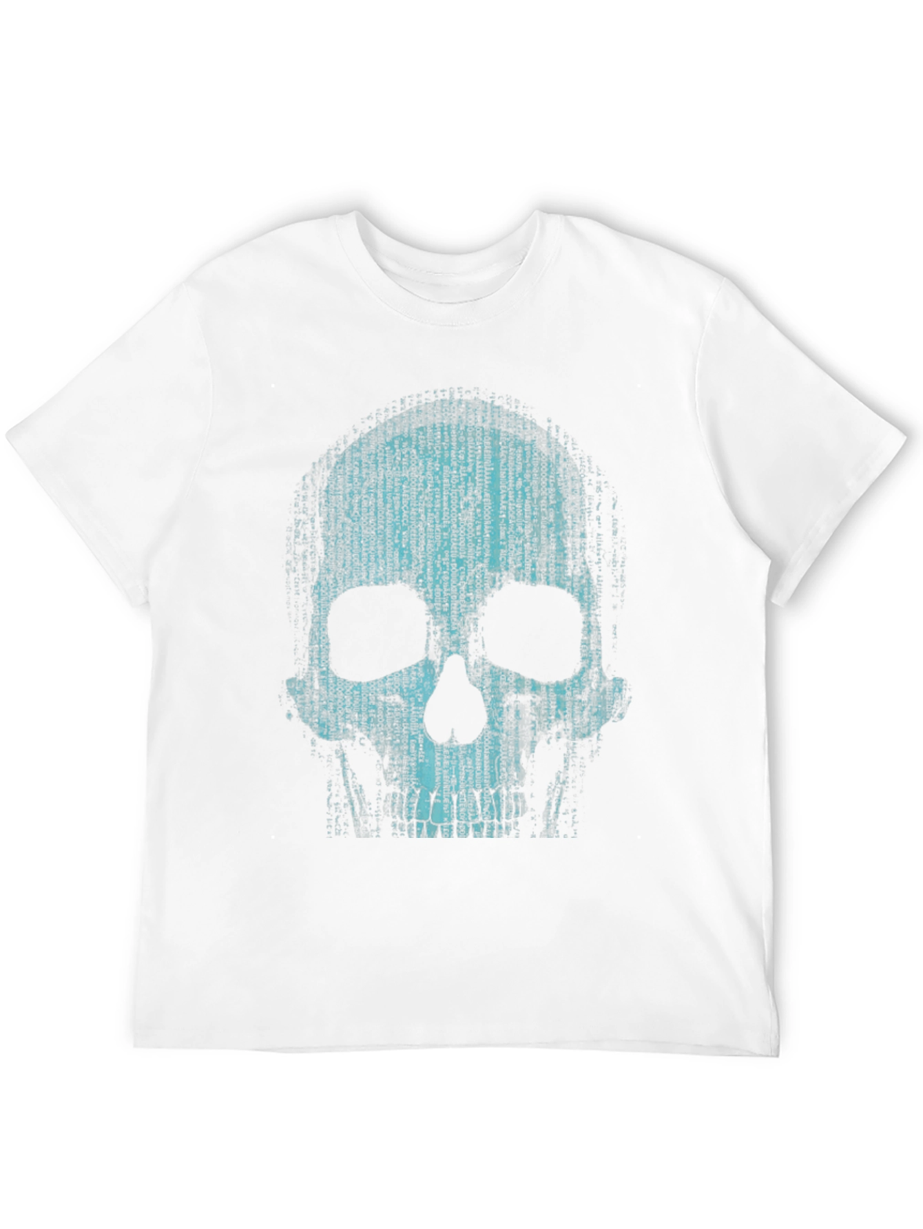 Binary Code Skull Graphic T-Shirt - Cyberpunk Style