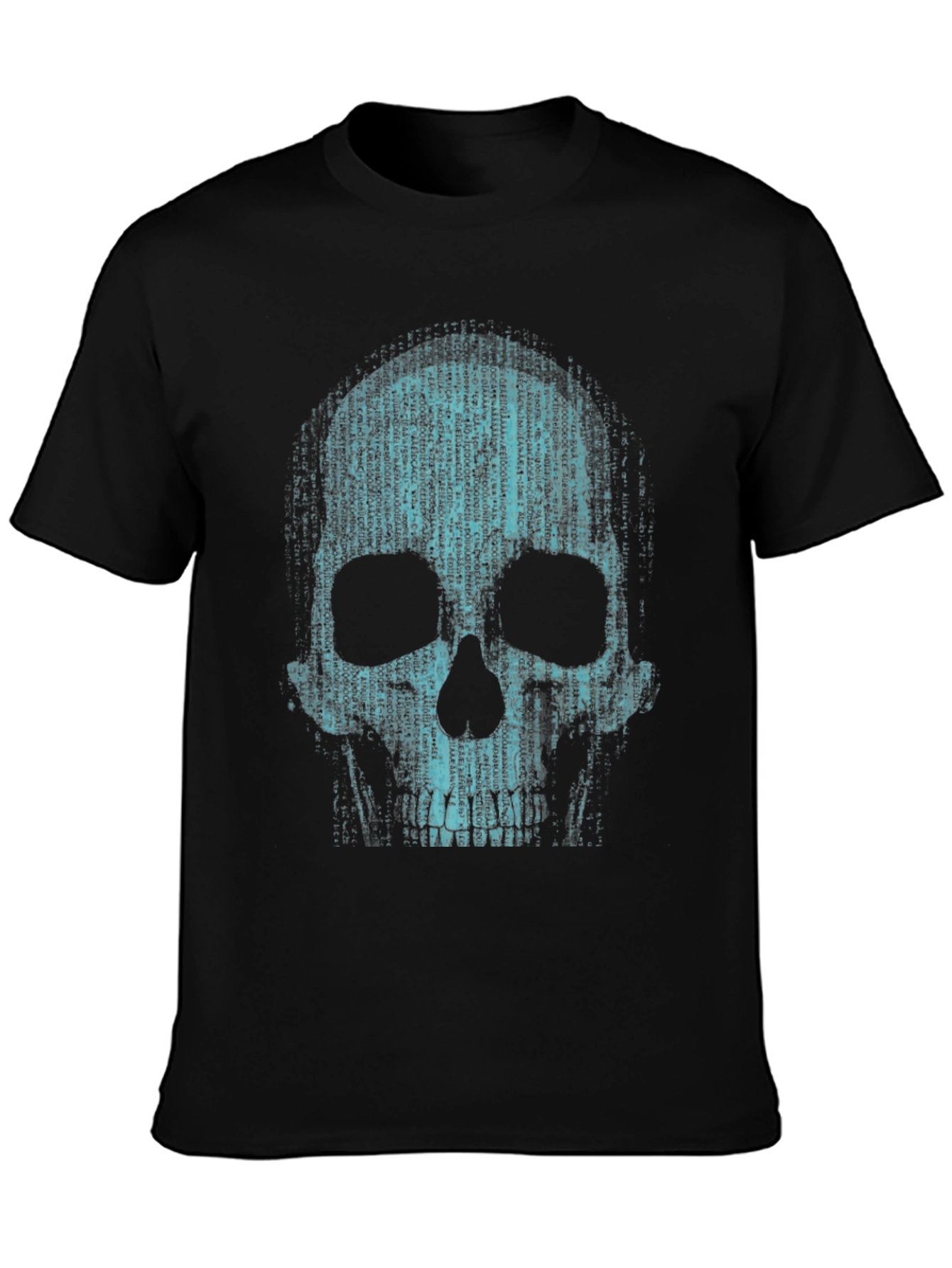 Binary Code Skull Graphic T-Shirt - Cyberpunk Style