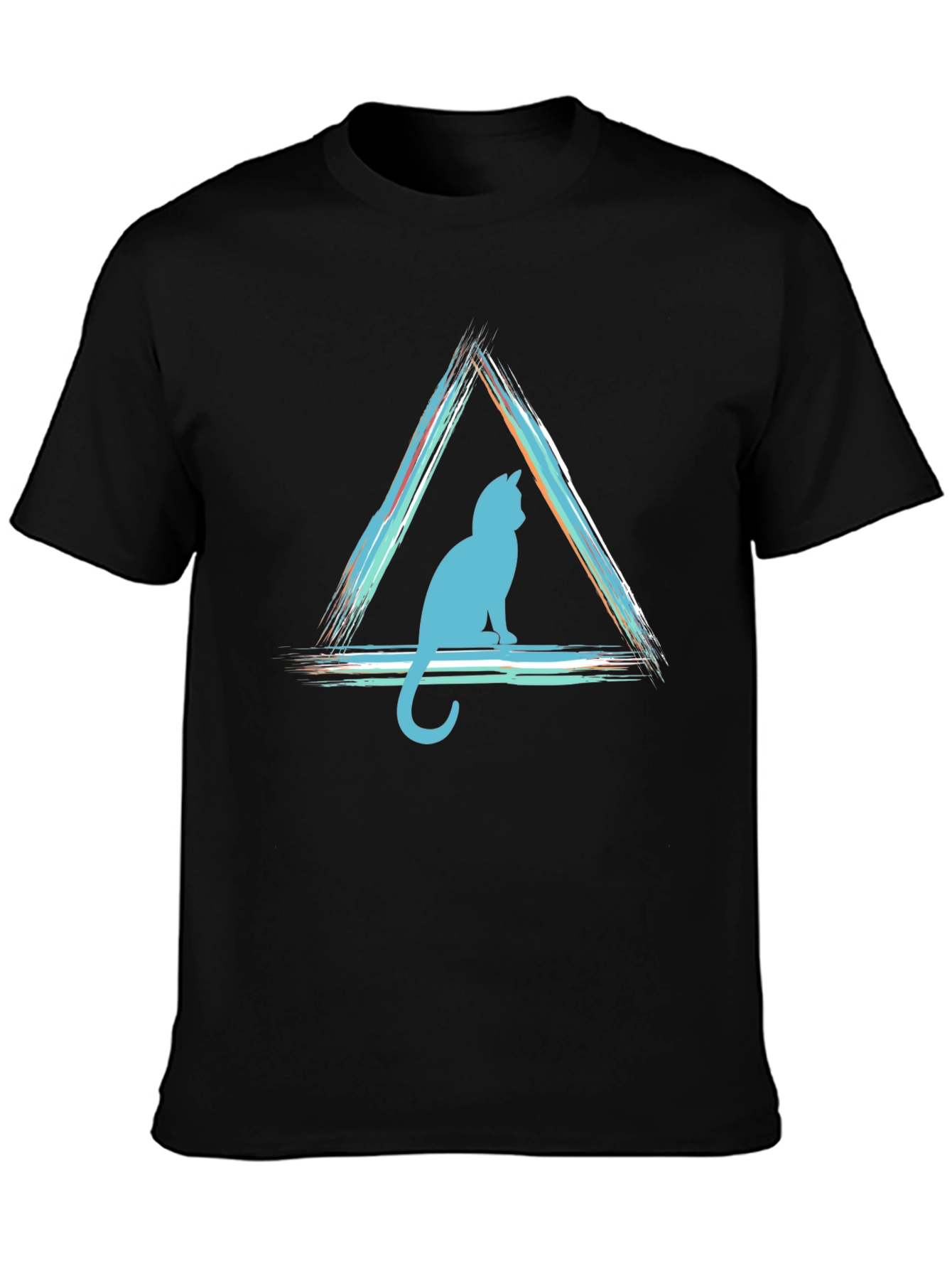 Geometric Cat T-Shirt - Modern Style