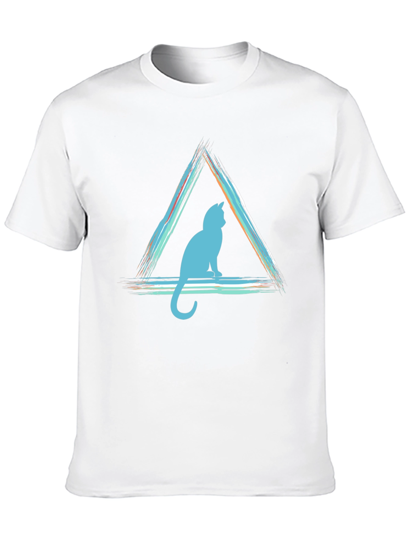 Geometric Cat T-Shirt - Modern Style