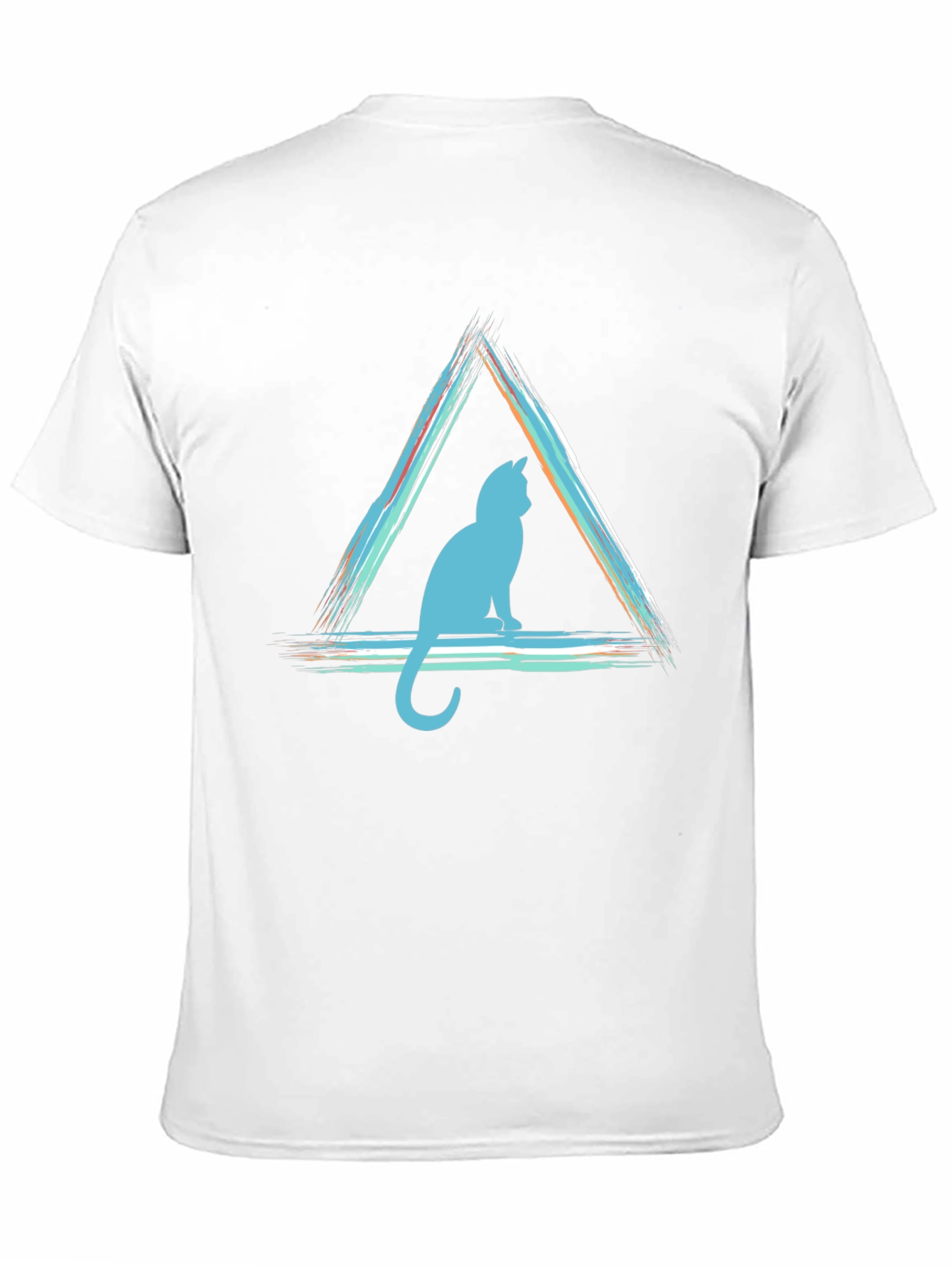 Geometric Cat T-Shirt - Modern Style