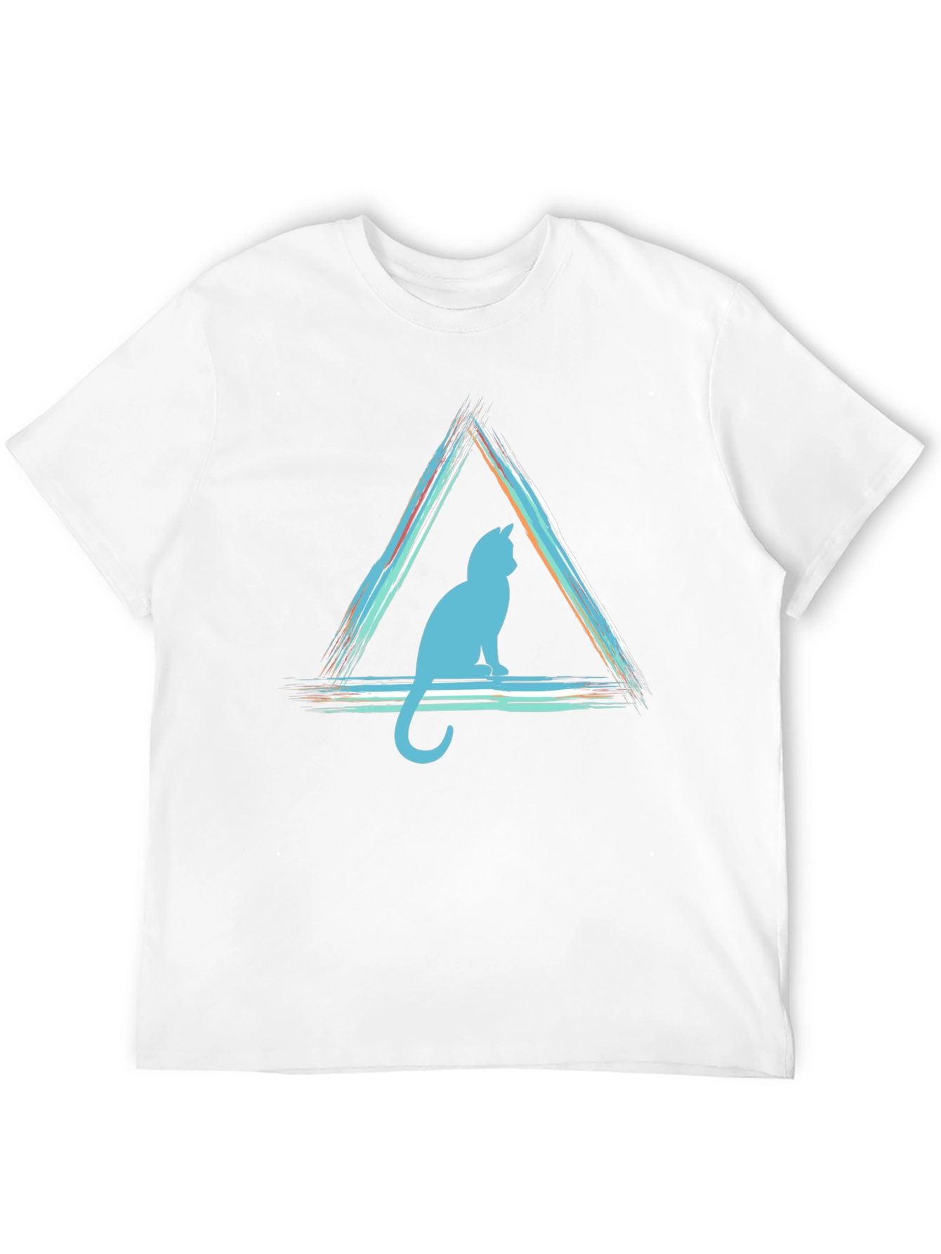 Geometric Cat T-Shirt - Modern Style