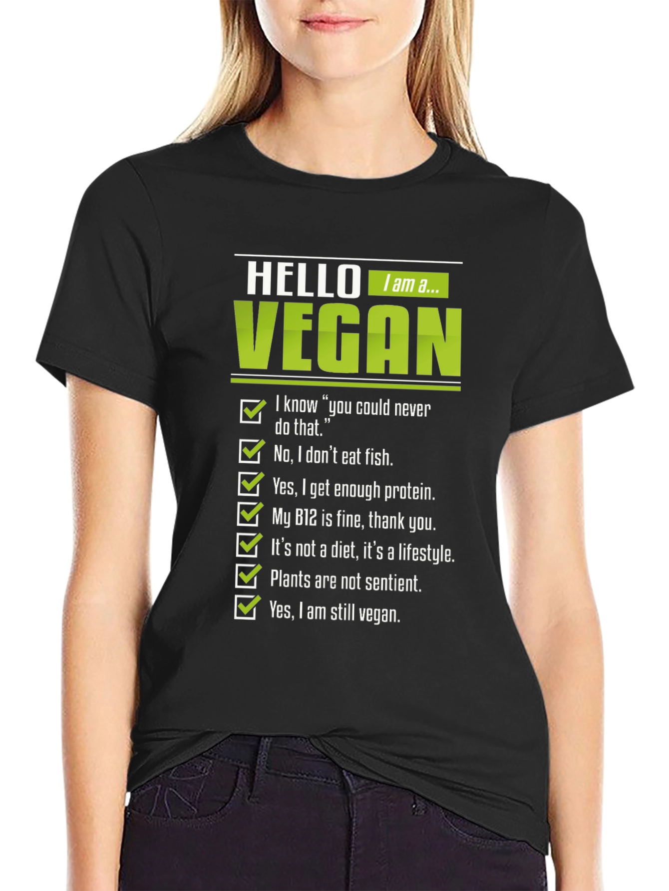 Vegan Statement Graphic Tee - Mens Black T-Shirt