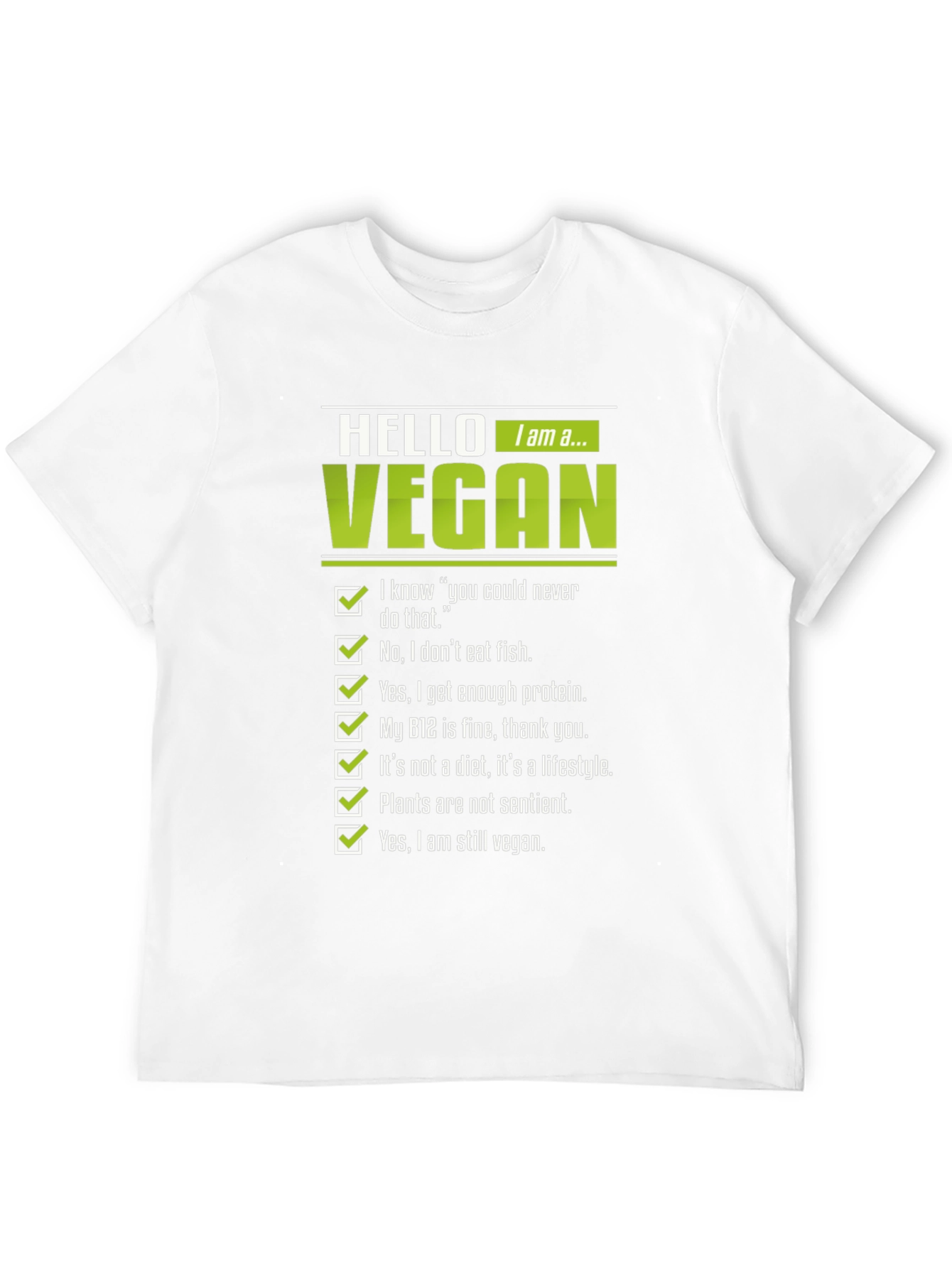 Vegan Statement Graphic Tee - Mens Black T-Shirt