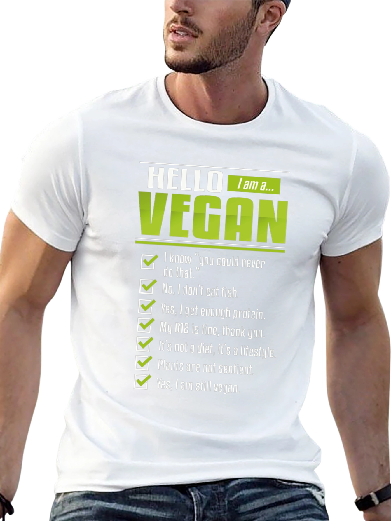 Vegan Statement Graphic Tee - Mens Black T-Shirt