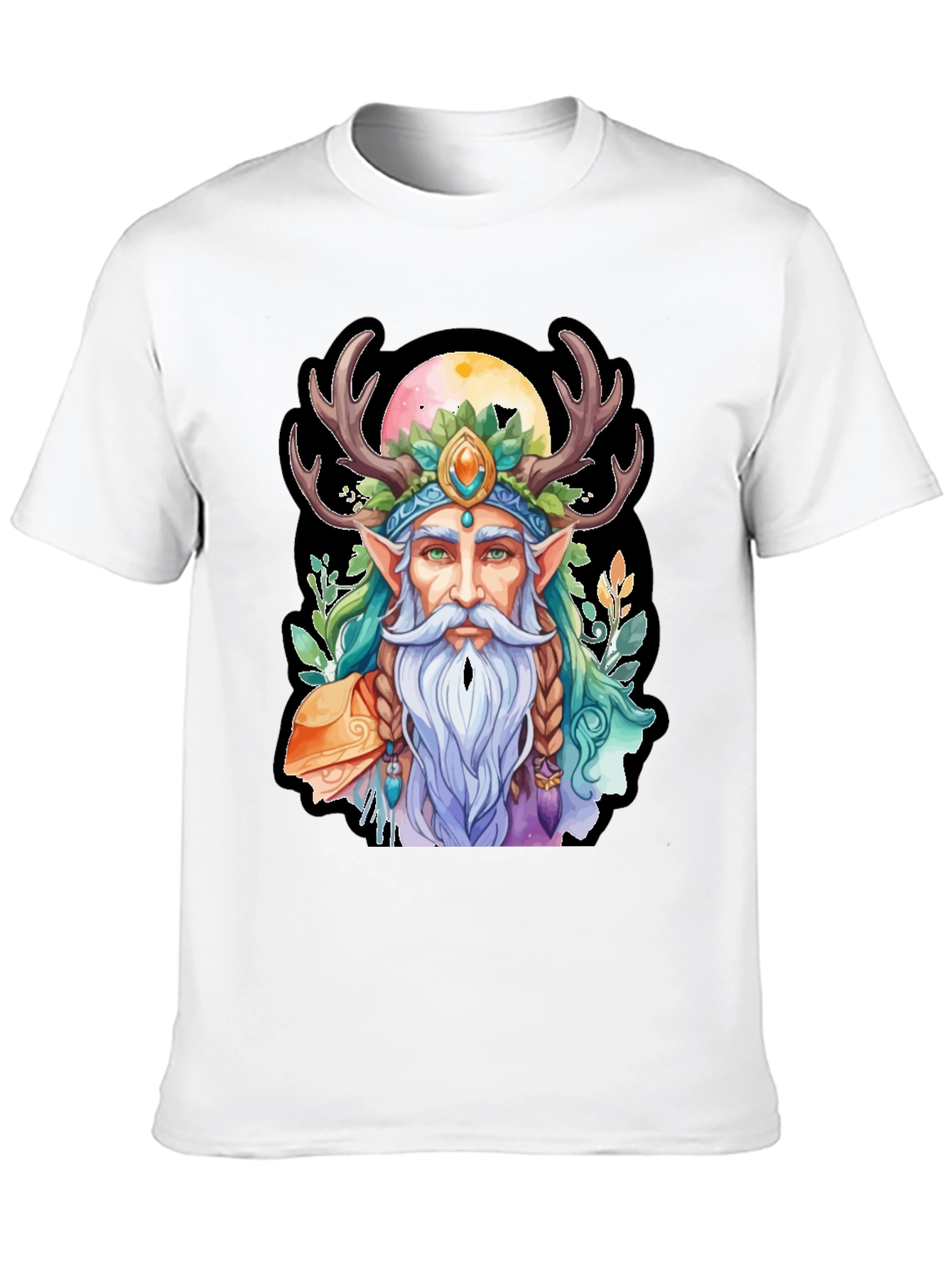 Whimsical Druid Graphic Tee - Black