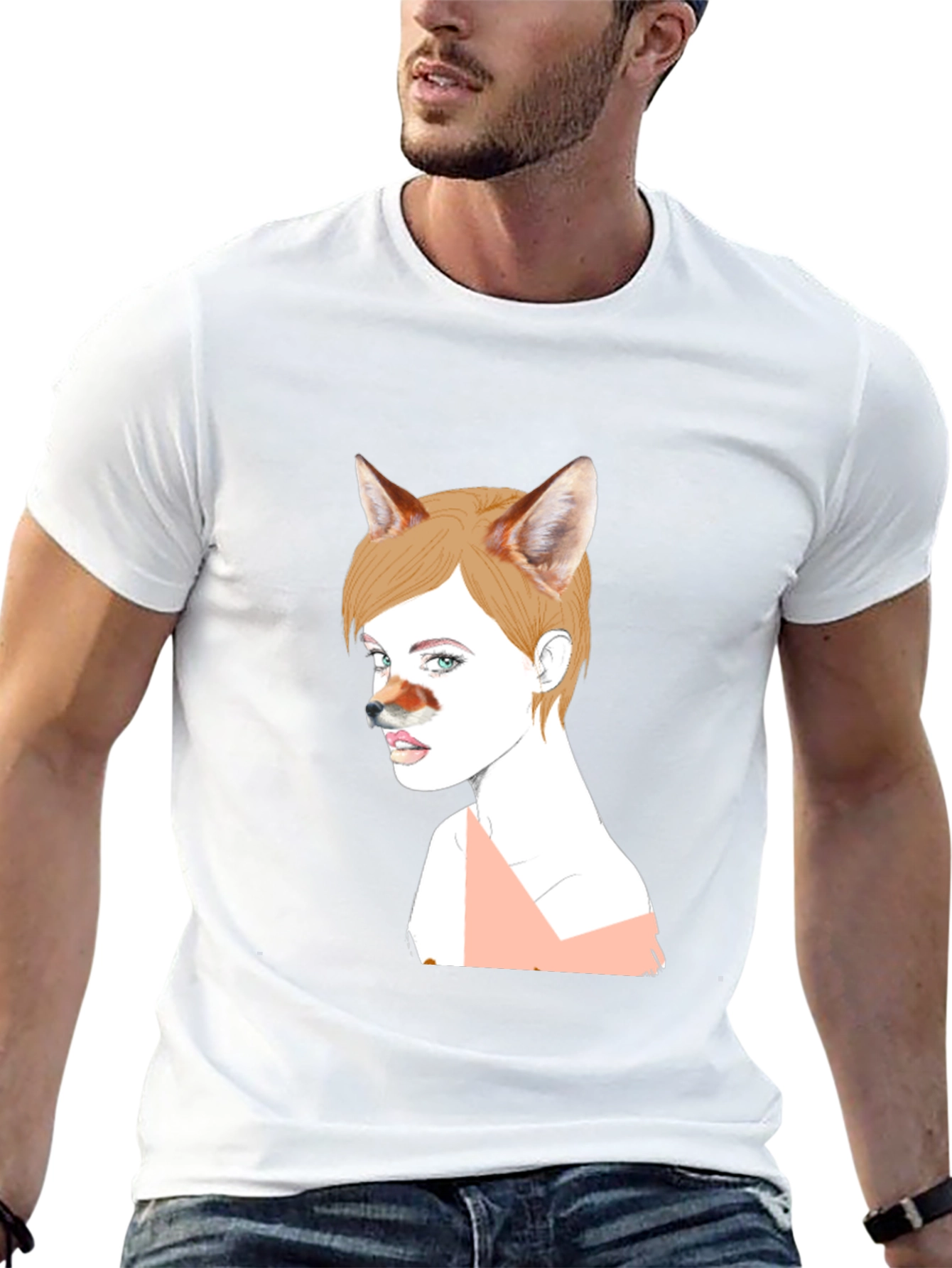 Unique Fox Girl Graphic T-Shirt