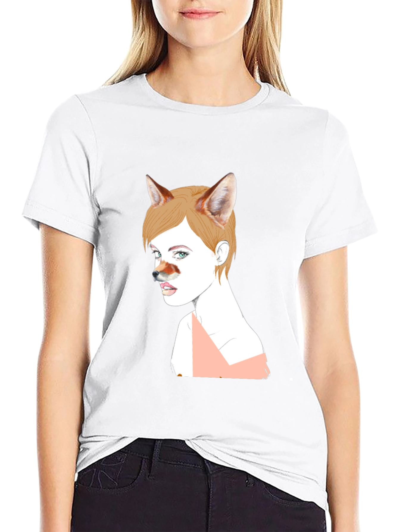 Unique Fox Girl Graphic T-Shirt
