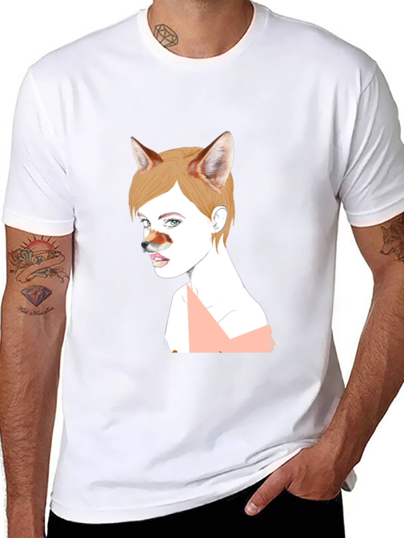 Unique Fox Girl Graphic T-Shirt