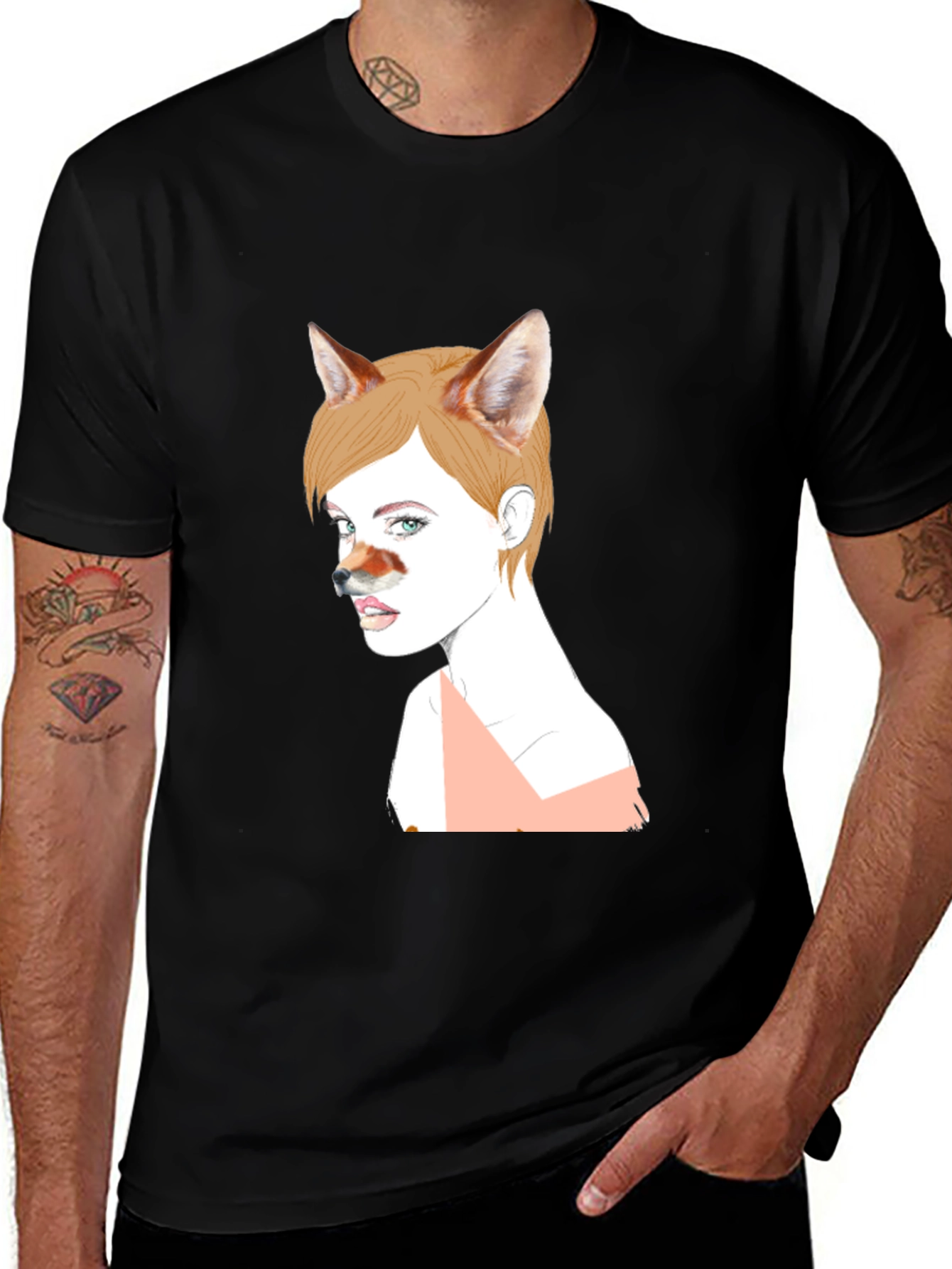 Unique Fox Girl Graphic T-Shirt