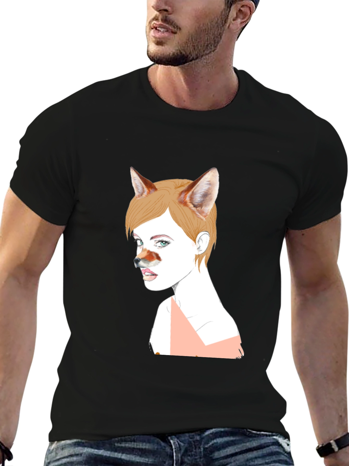 Unique Fox Girl Graphic T-Shirt