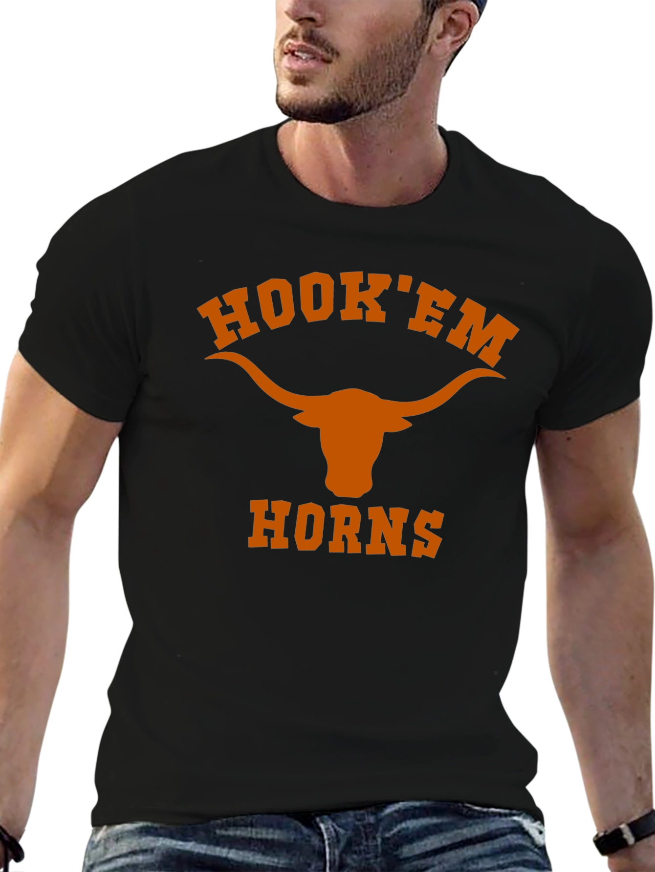 Hook Em Horns Black T-Shirt