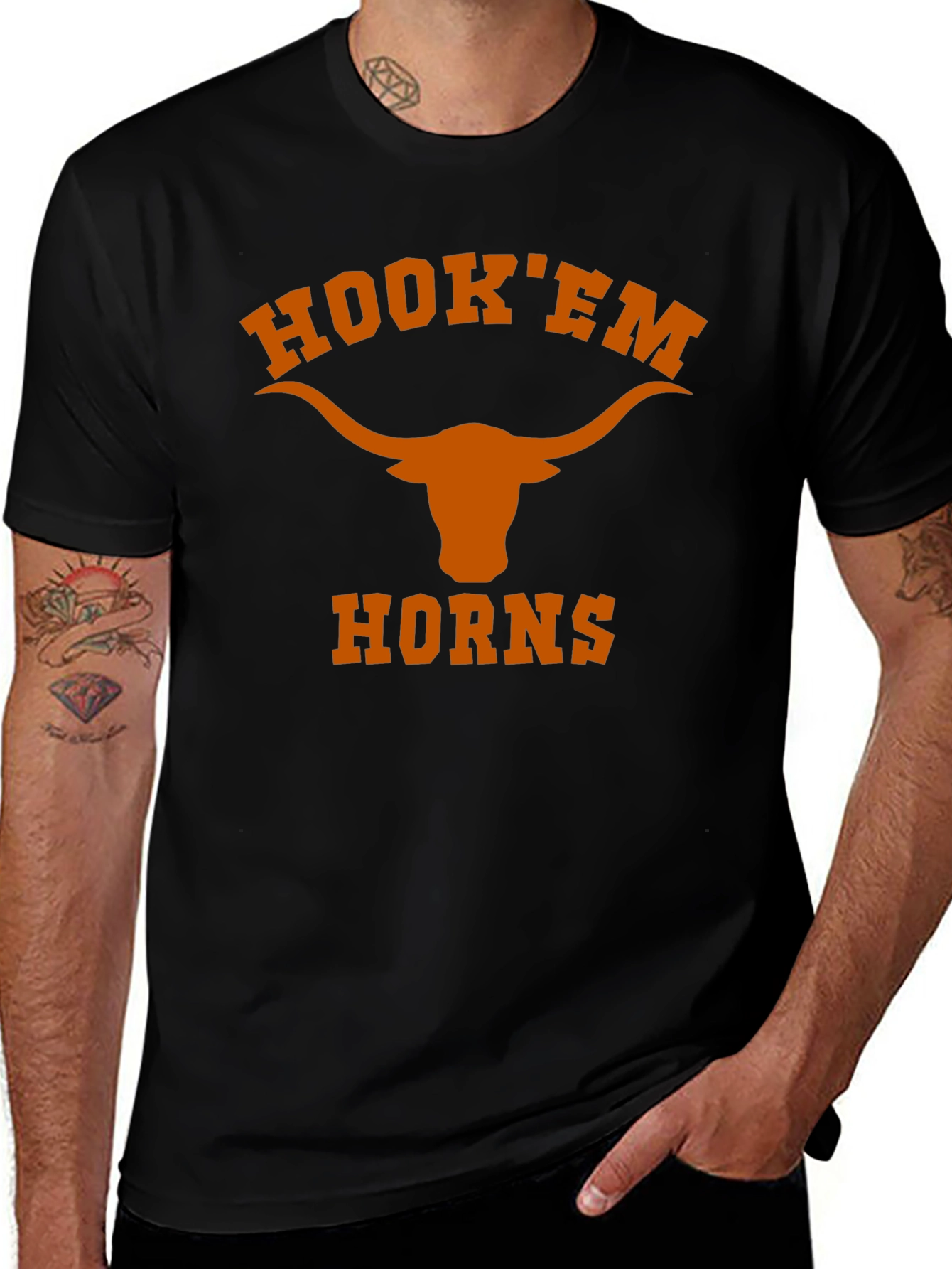 Hook Em Horns Black T-Shirt