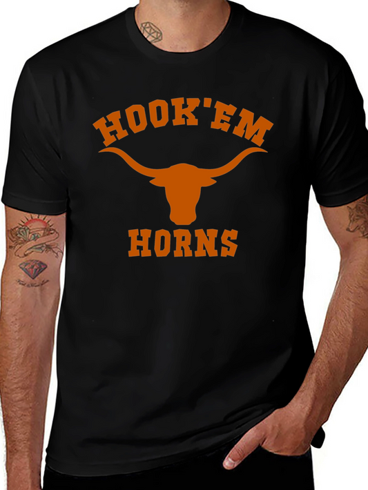 Hook Em Horns Black T-Shirt