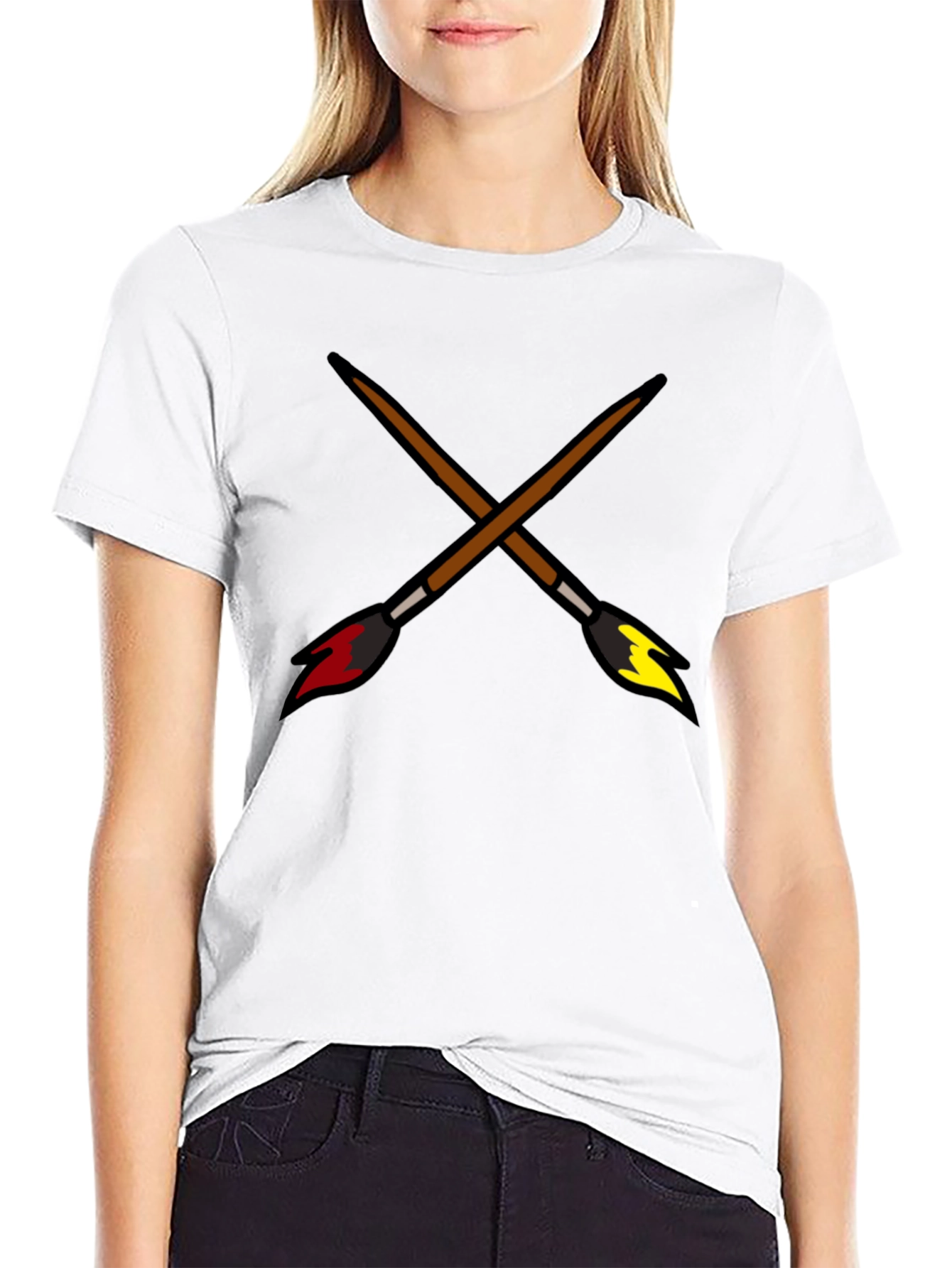 Crossed Paintbrushes Graphic Tee - Artists Style!