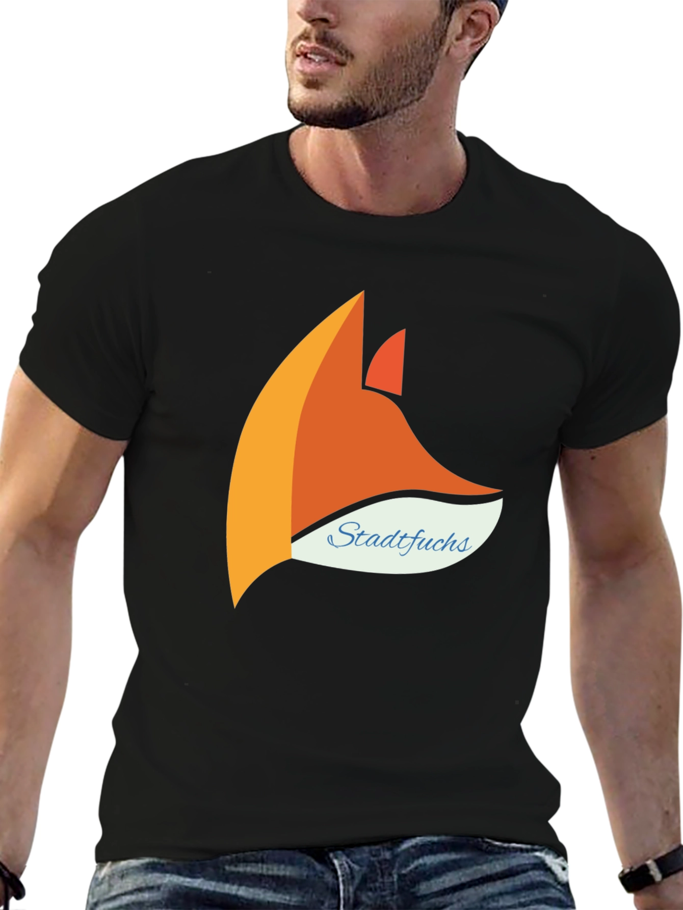 Modern Stadtfuchs Graphic Tee - Black
