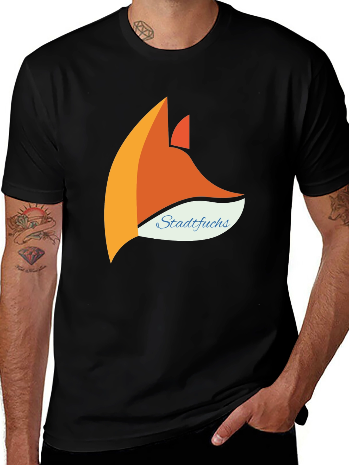 Modern Stadtfuchs Graphic Tee - Black