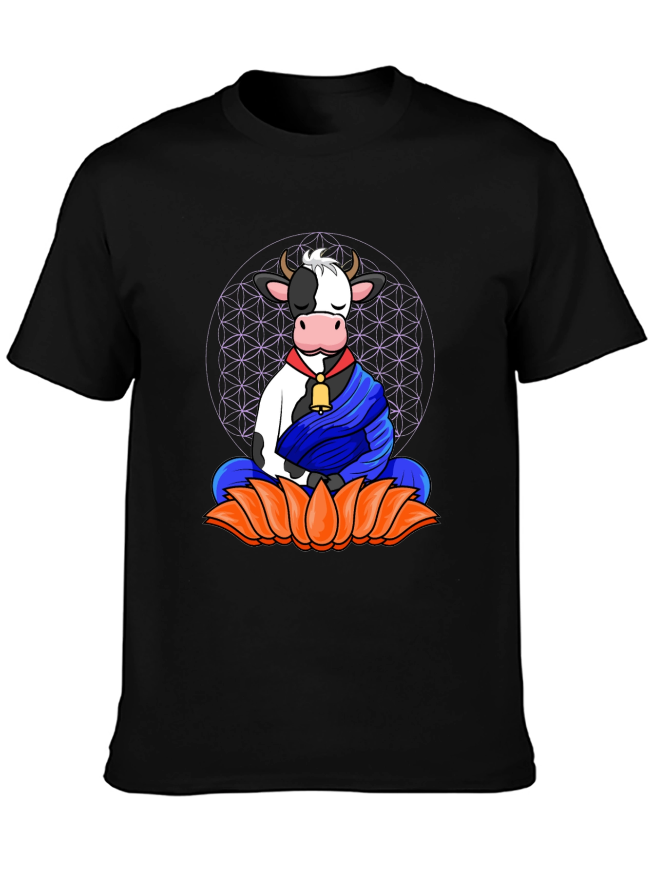 Zen Cow T-Shirt - Meditating Cow Design