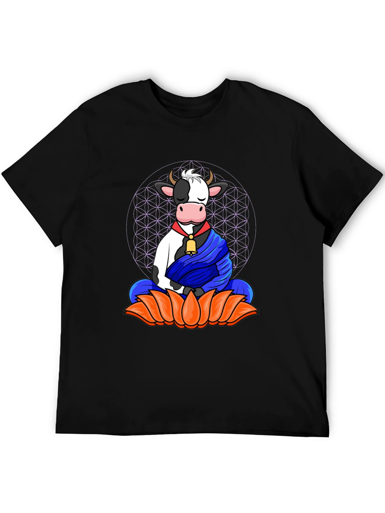 Zen Cow T-Shirt - Meditating Cow Design