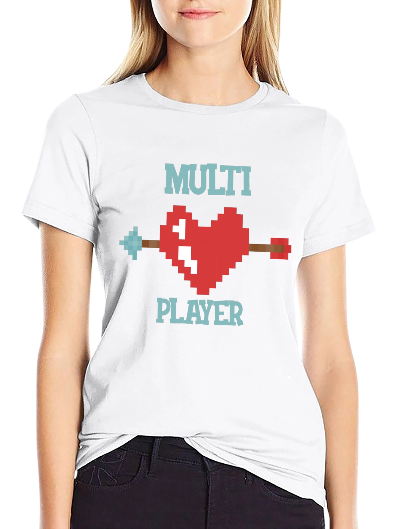Multiplayer Pixel Heart T-Shirt - Gamer Style