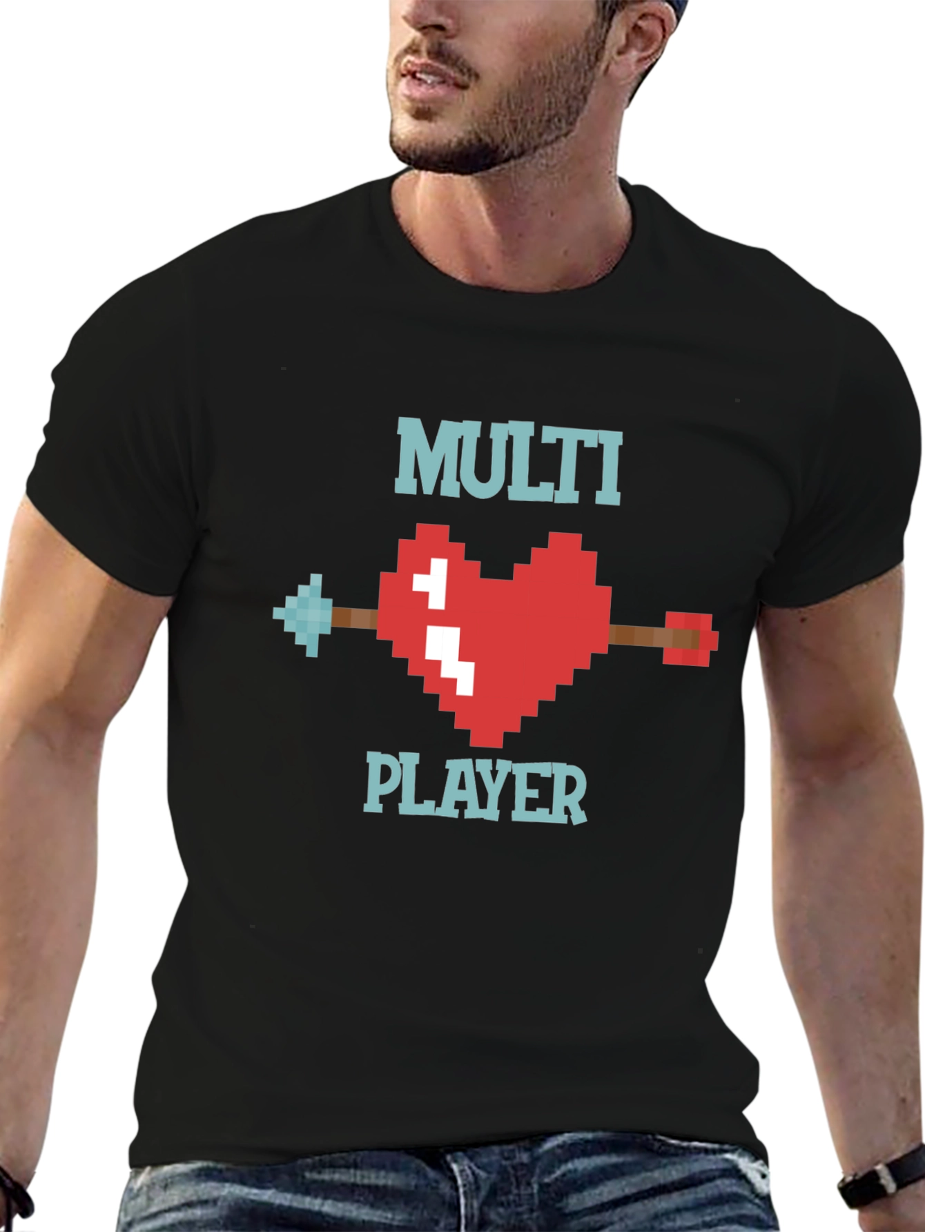 Multiplayer Pixel Heart T-Shirt - Gamer Style