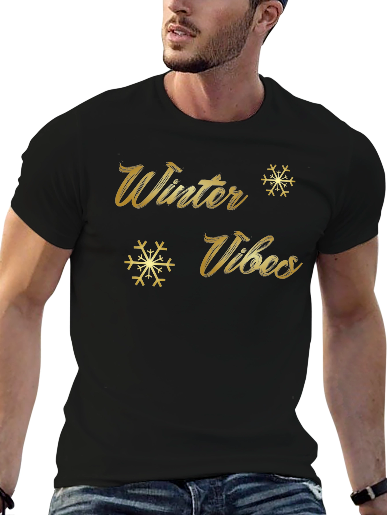 Winter Vibes Black Graphic Tee
