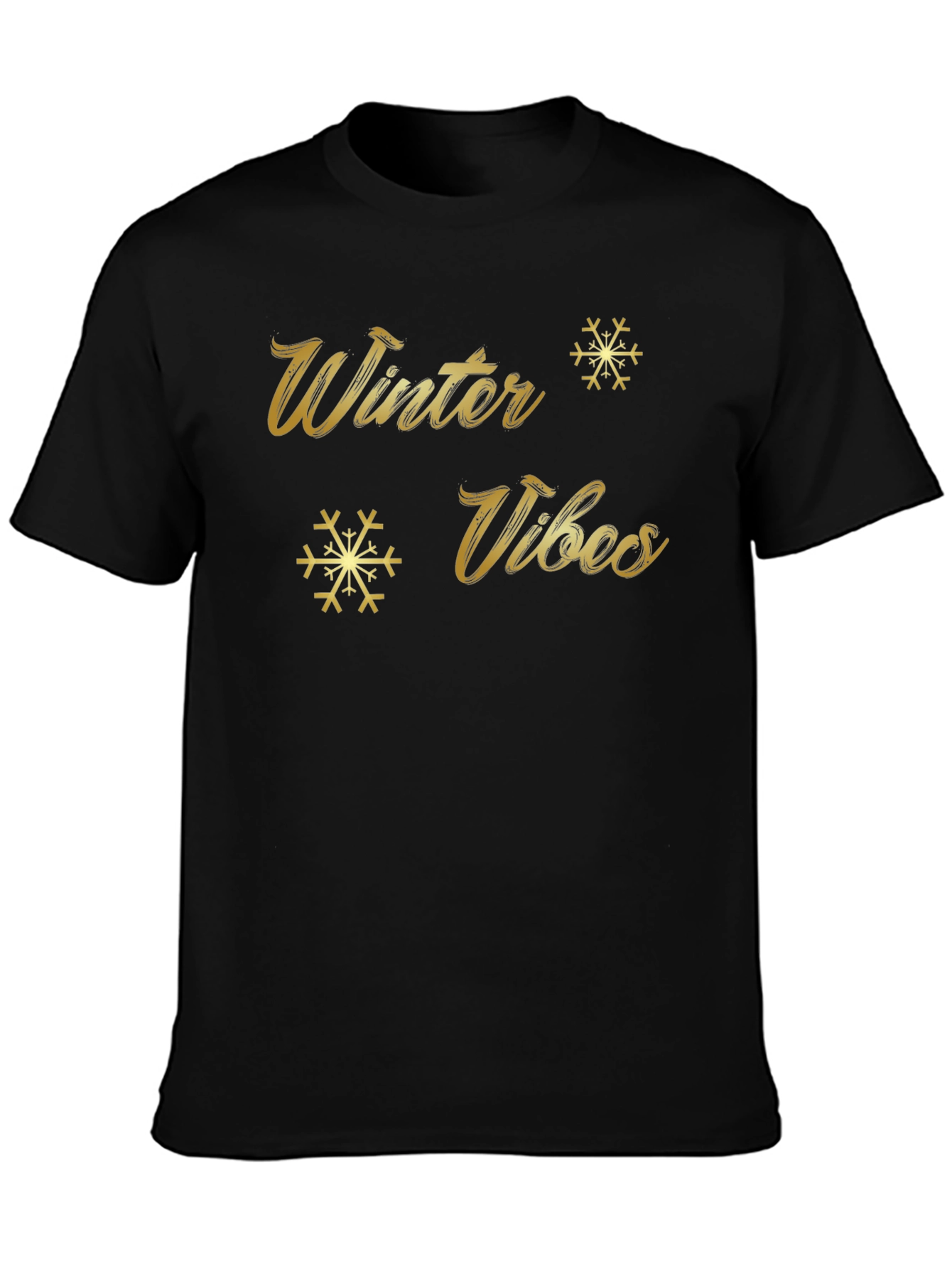 Winter Vibes Black Graphic Tee