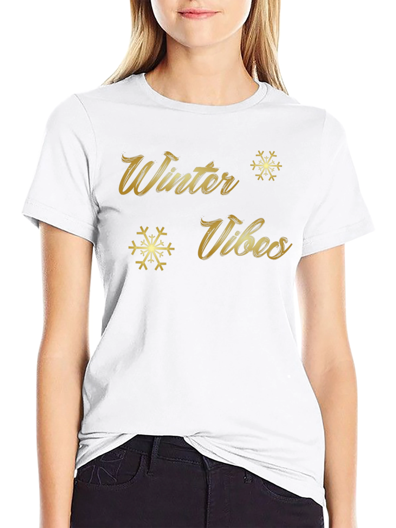 Winter Vibes Black Graphic Tee