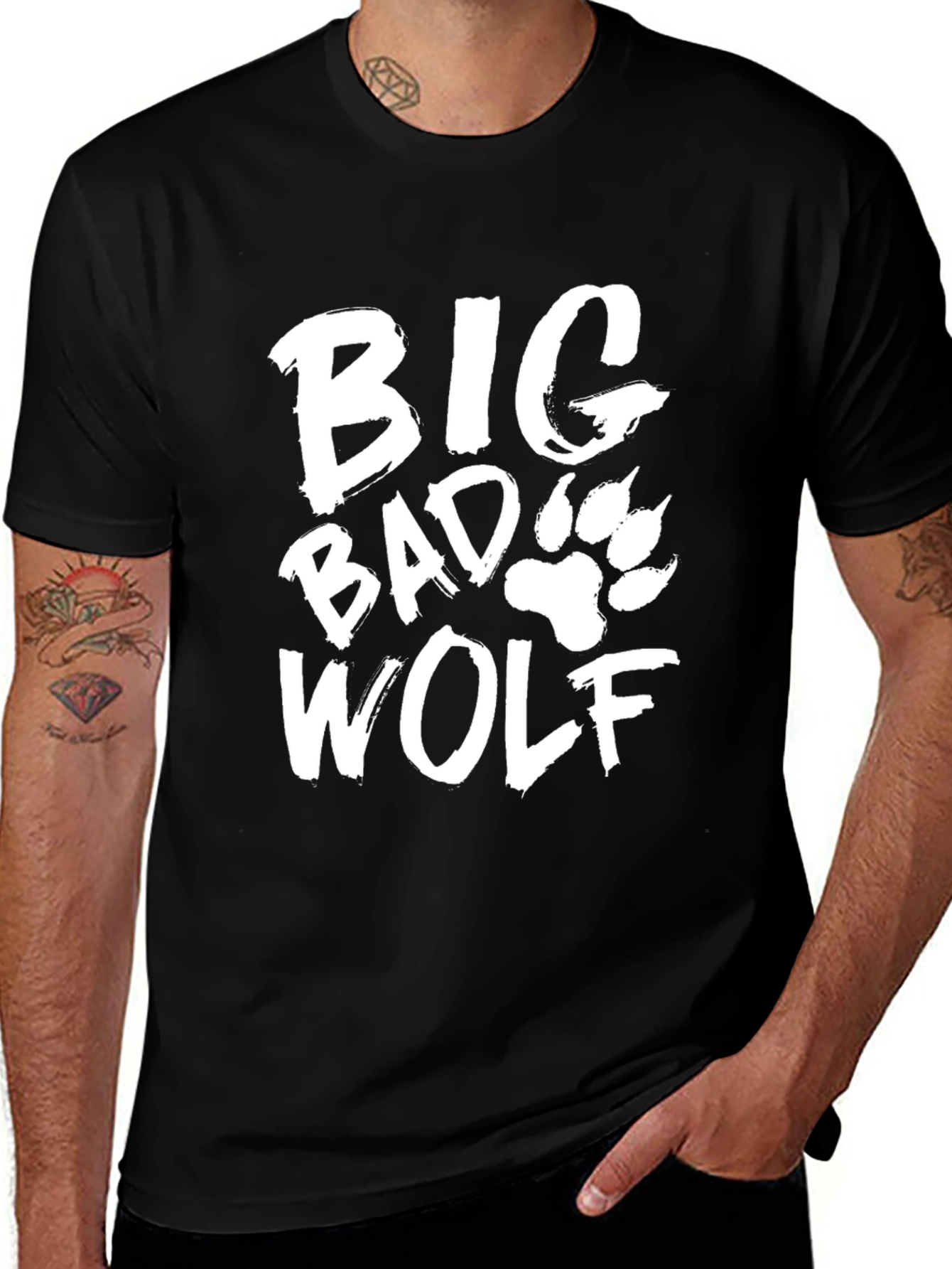 Big Bad Wolf Graphic Print T-Shirt