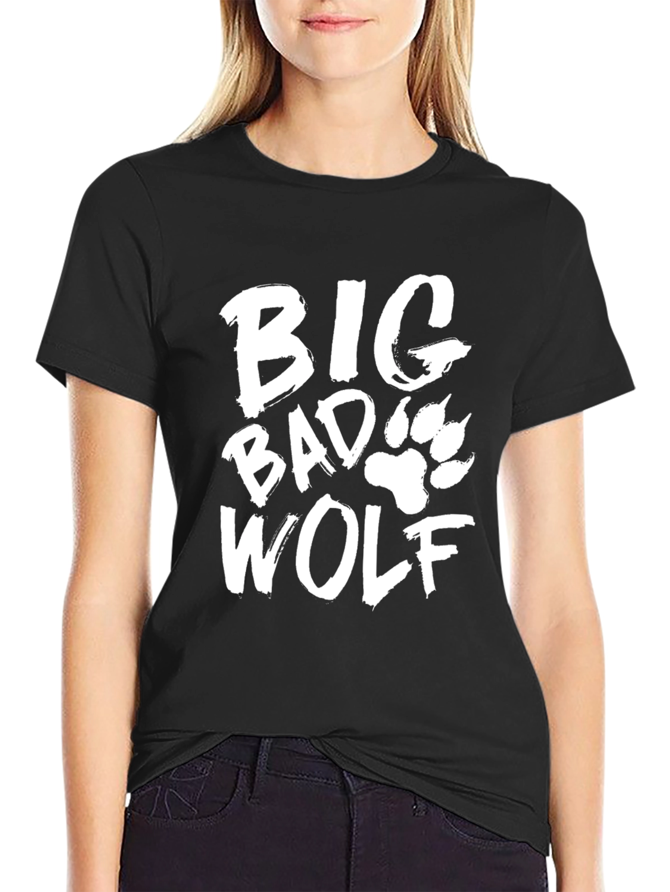 Big Bad Wolf Graphic Print T-Shirt